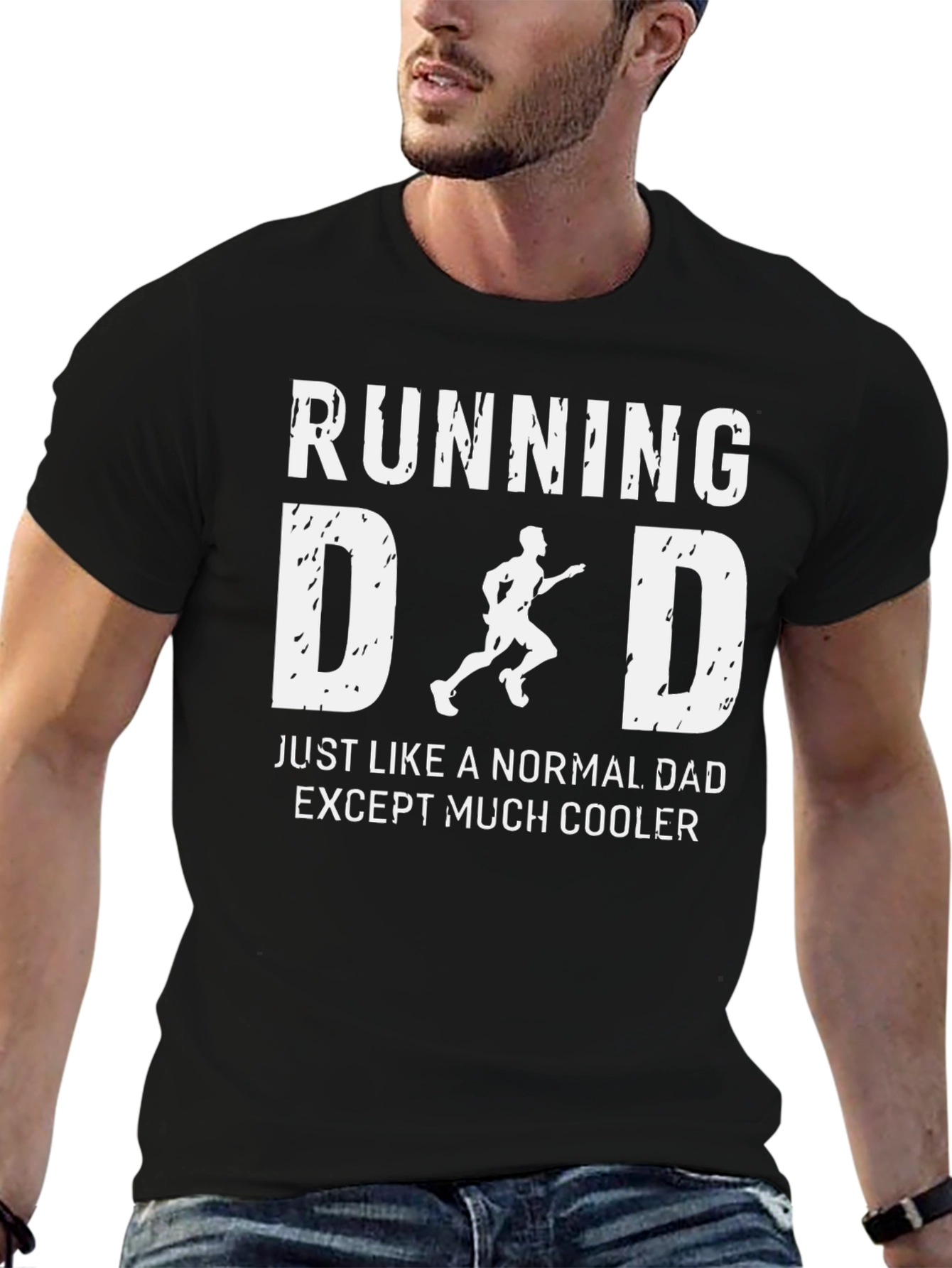 Black Running Dad Cool T-Shirt view 6