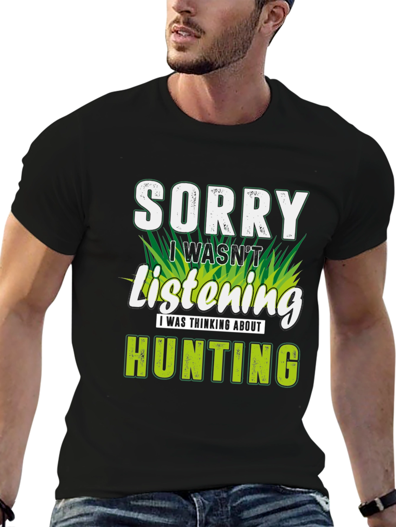 Black Sorry Hunting T-Shirt - Gift for Hunters view 6