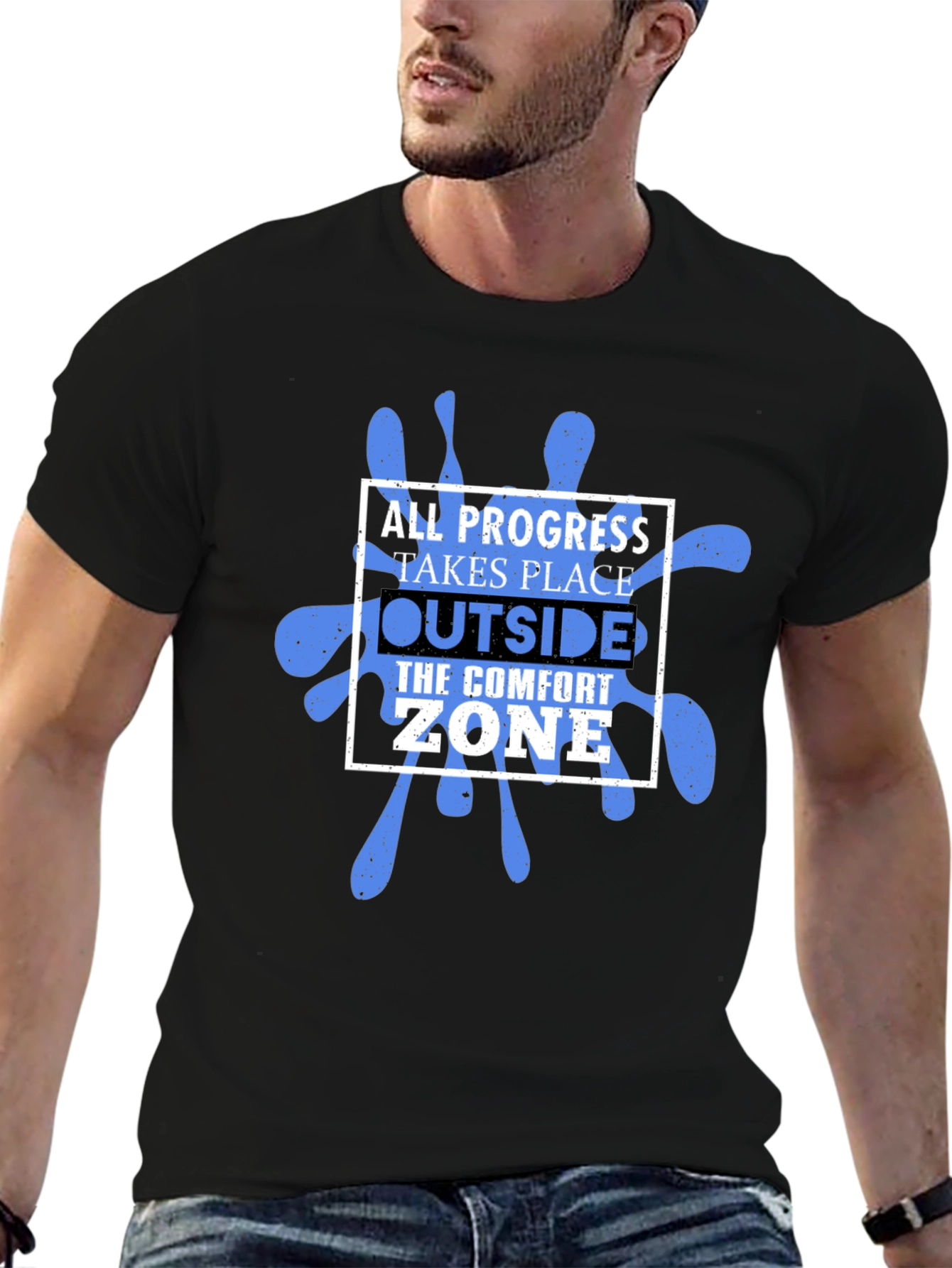 Black Progress Comfort Zone Graphic T-Shirt view 6