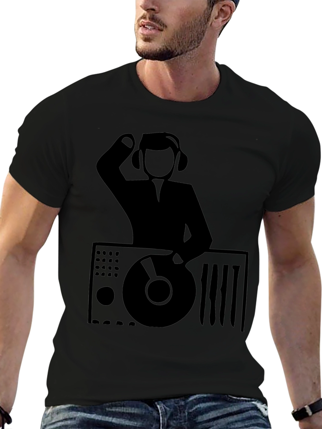 Black DJ Graphic Tee - Black Music Lover T-Shirt view 6