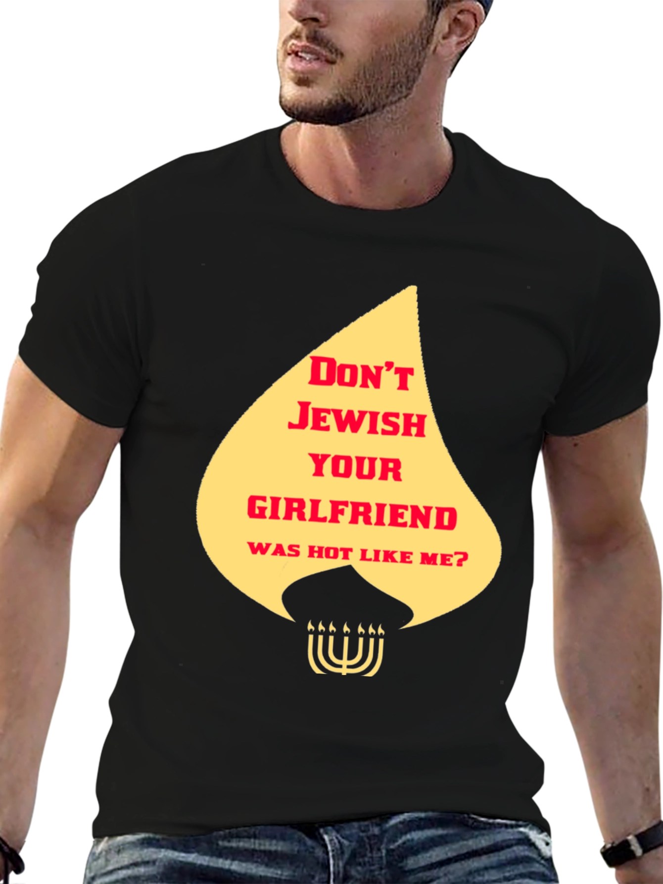 Black Offensive Jewish Humor T-Shirt view 6