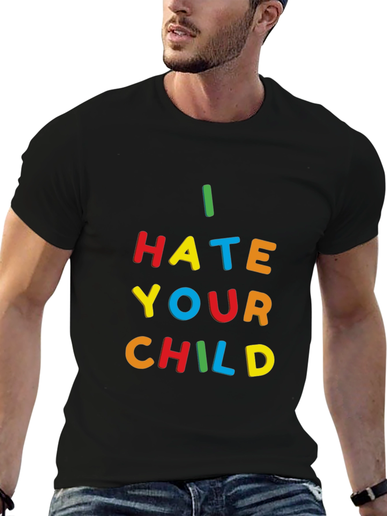 Black I Hate Your Child T-Shirt - Bold Statement Tee view 6