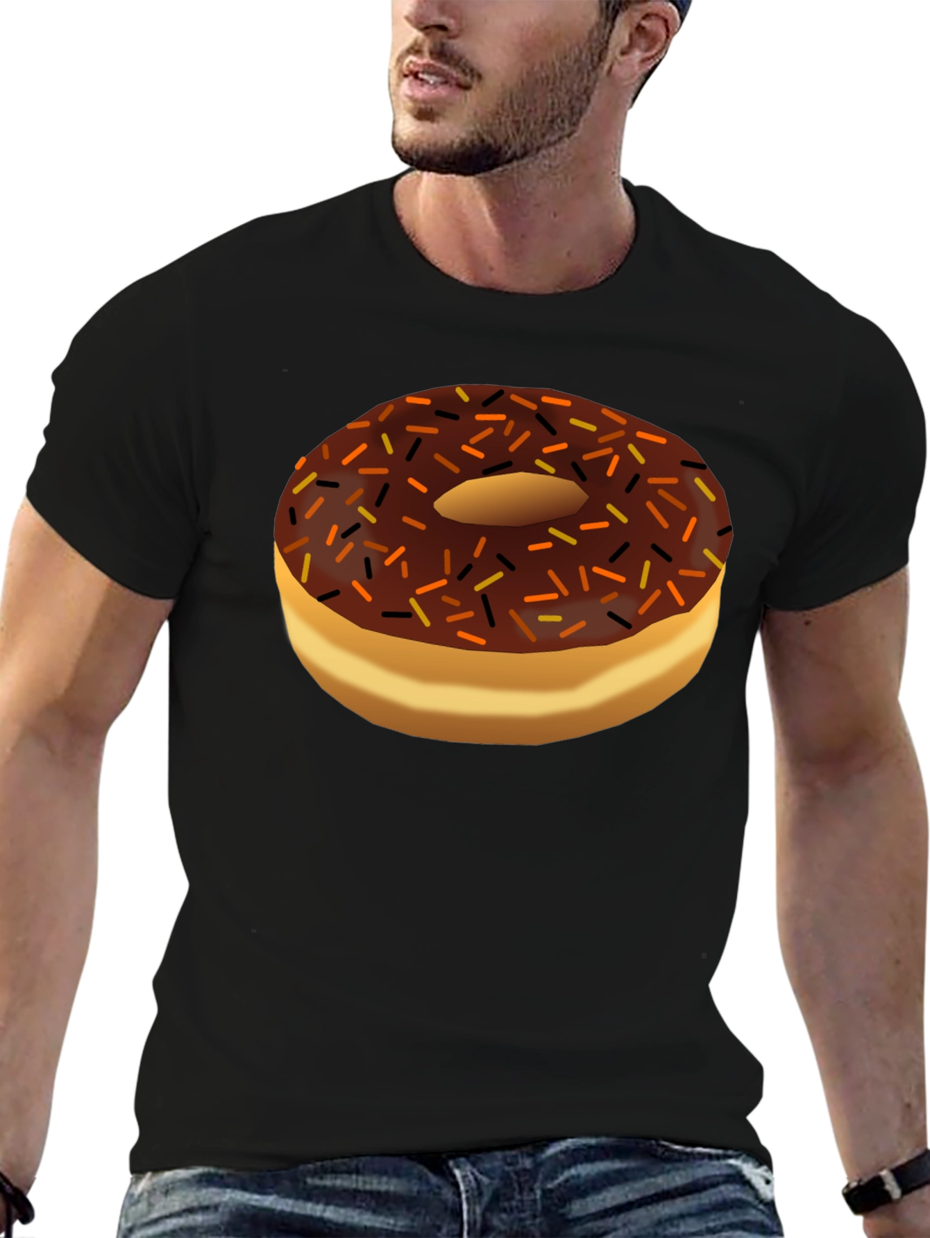 Black Donut Graphic Black T-Shirt view 6