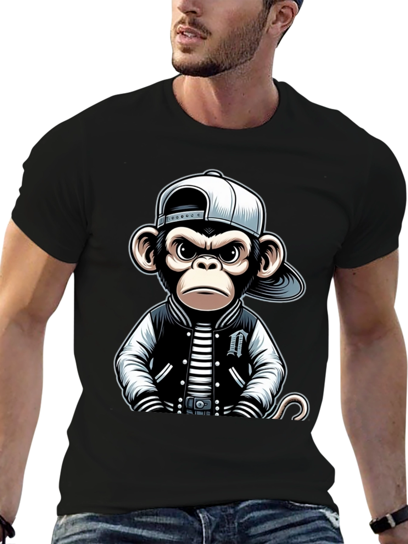 Black Cool Monkey T-Shirt view 6