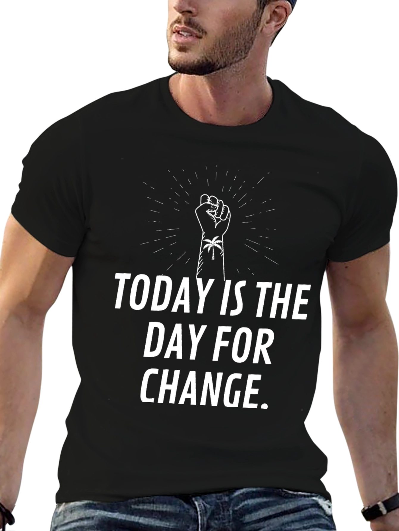 Black Today is the Day for Change T-Shirt view 6