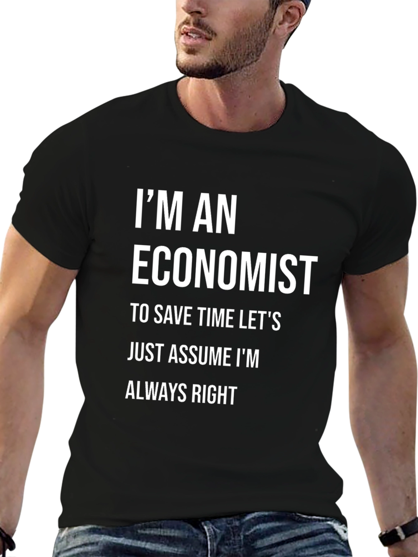 Black Economist Humor T-Shirt - Always Right Tee view 6