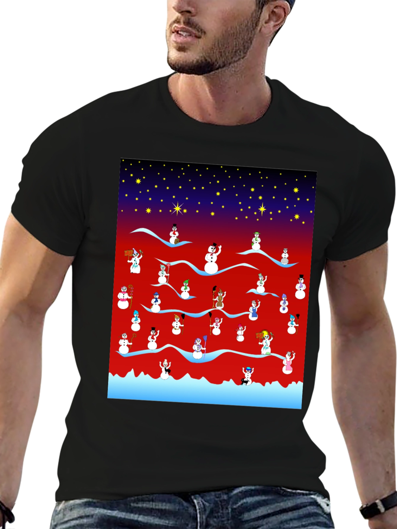 Festive Snowman Scene Tee - 6