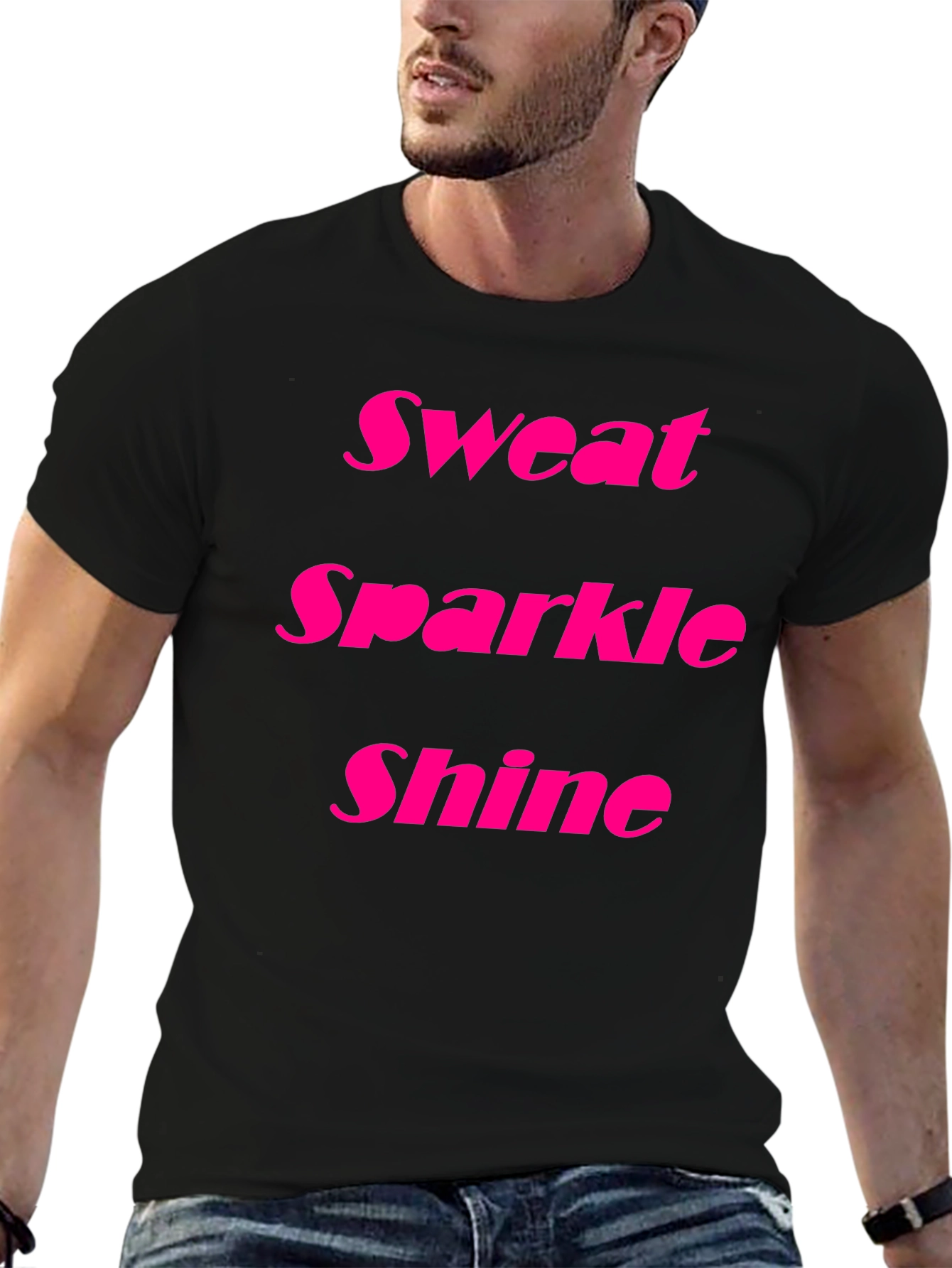 Black Sweat Sparkle Shine Black T-Shirt view 6