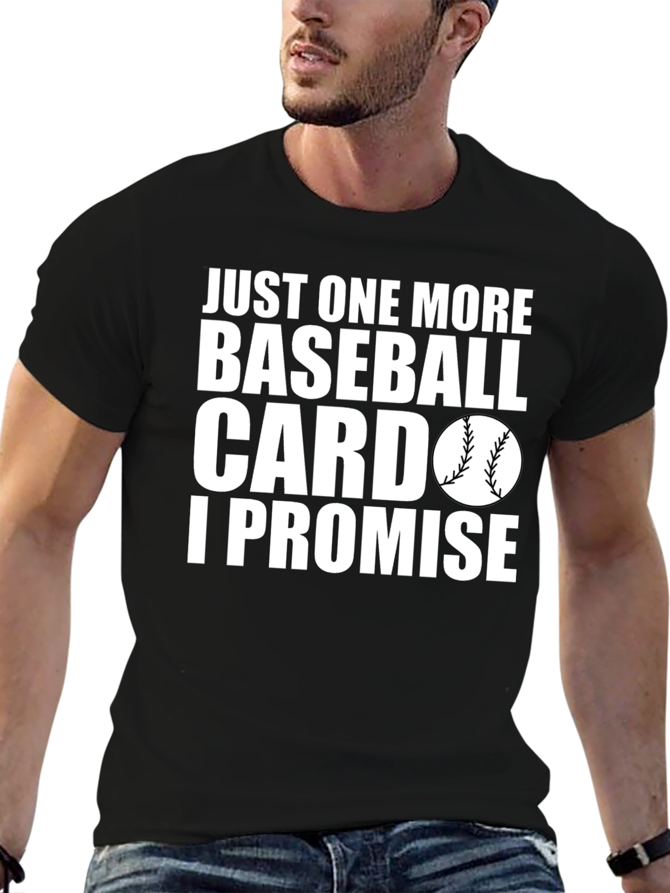 Black Funny Baseball Card Collector T-Shirt - I Promise! view 6