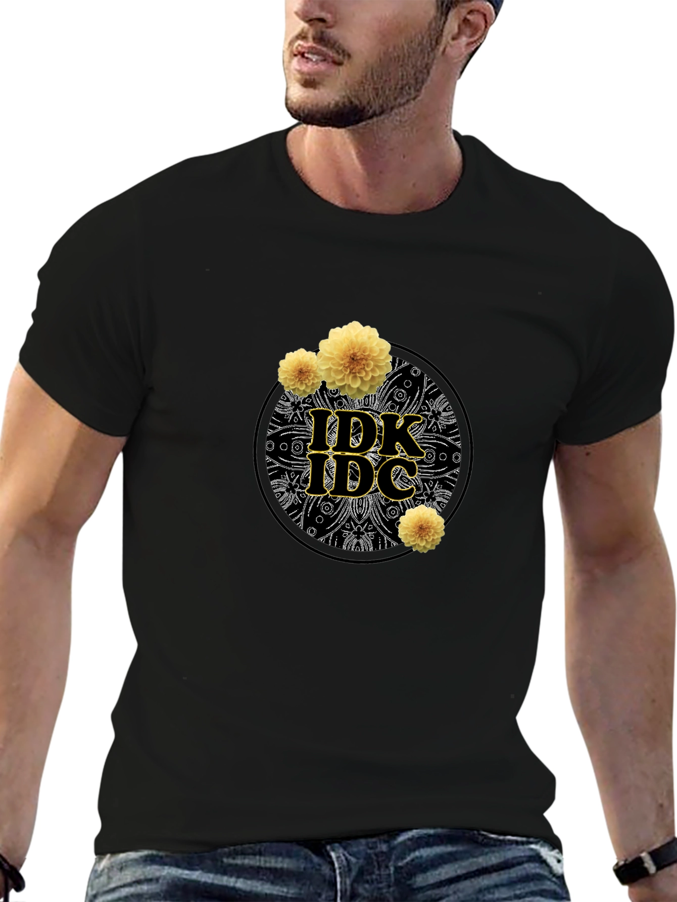 Black IDK IDC Graphic Tee - Relaxed Fit view 6