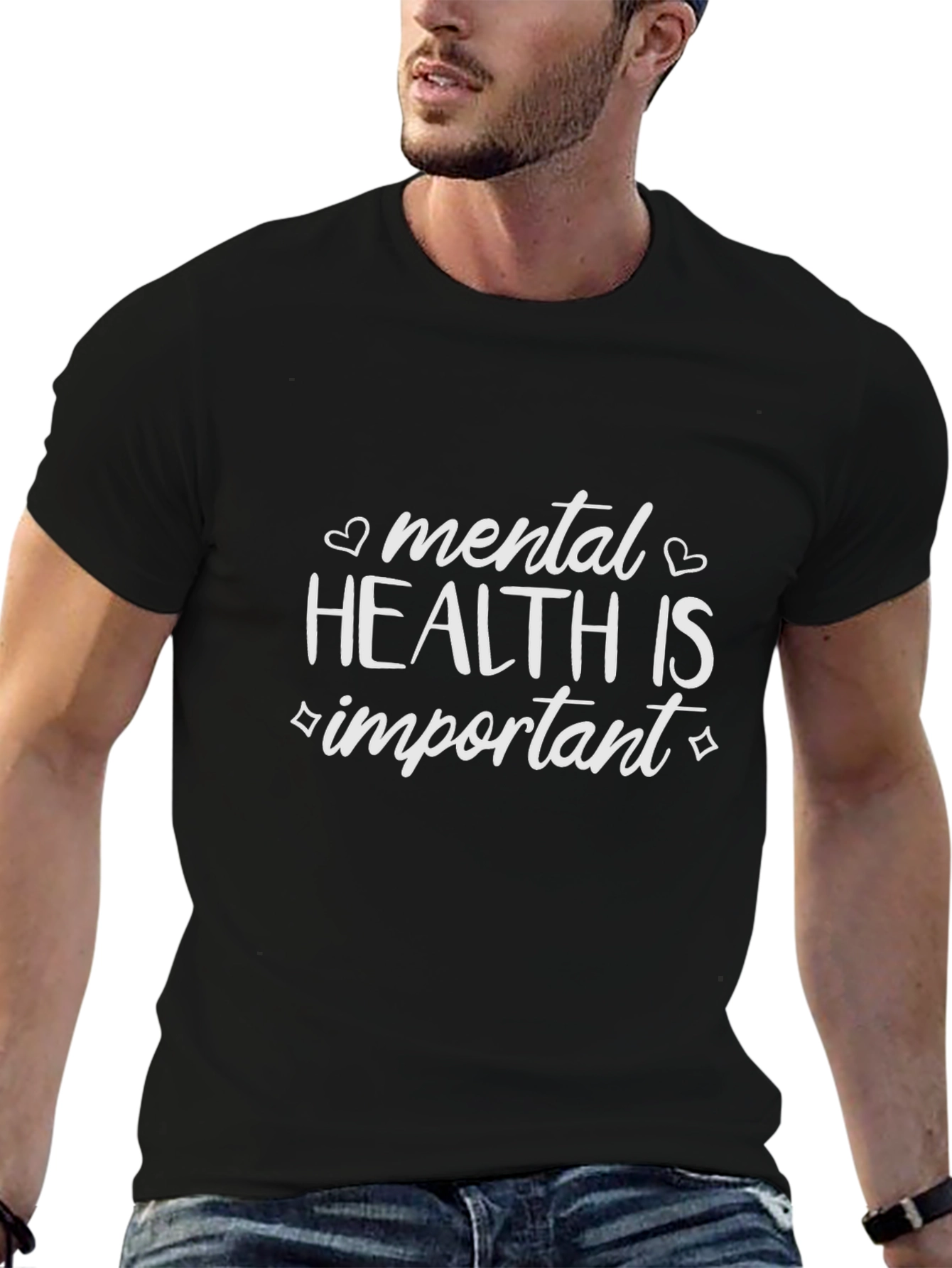 Black Mental Health Matters Graphic Tee - Black view 6