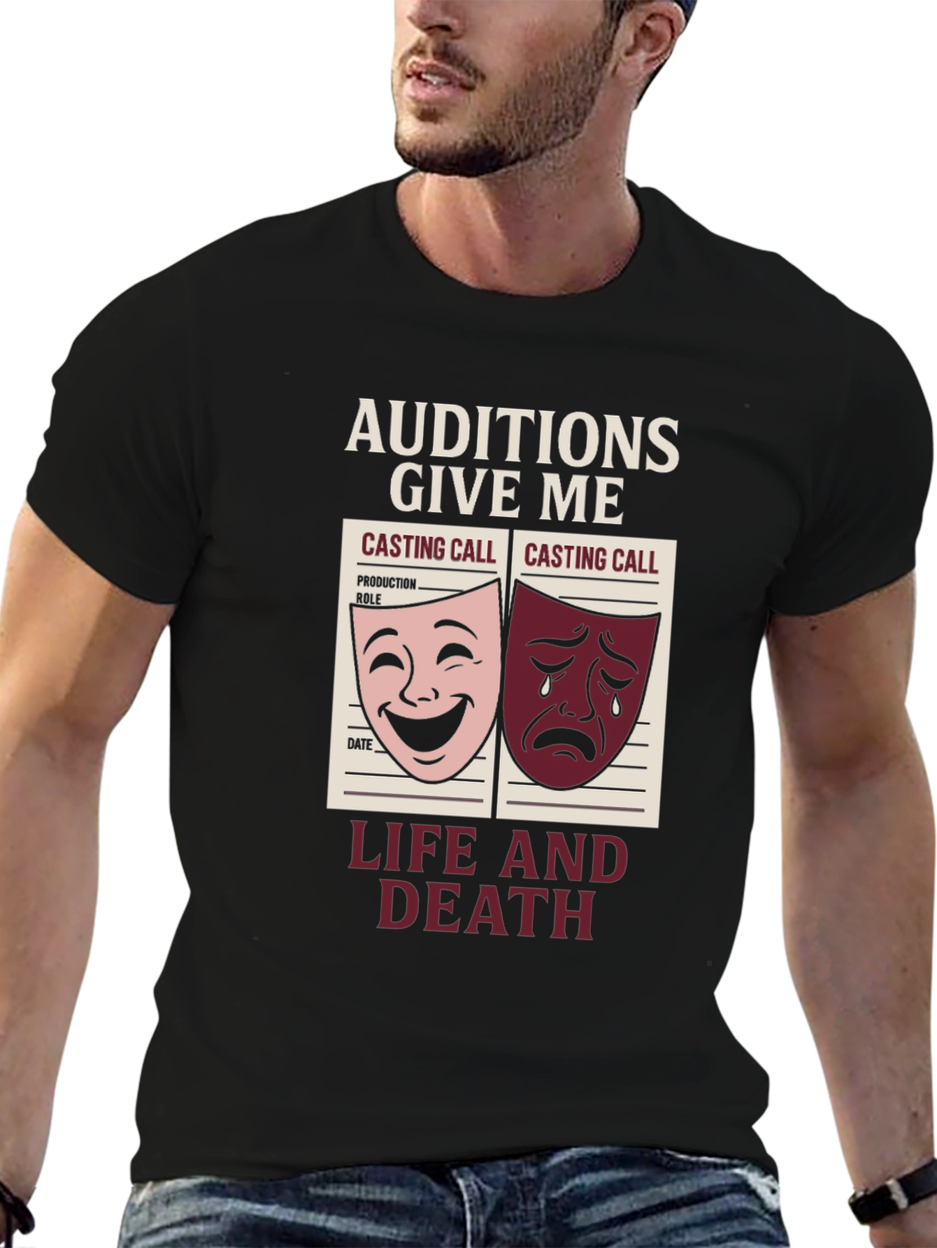 Black Auditions Life and Death T-Shirt view 6
