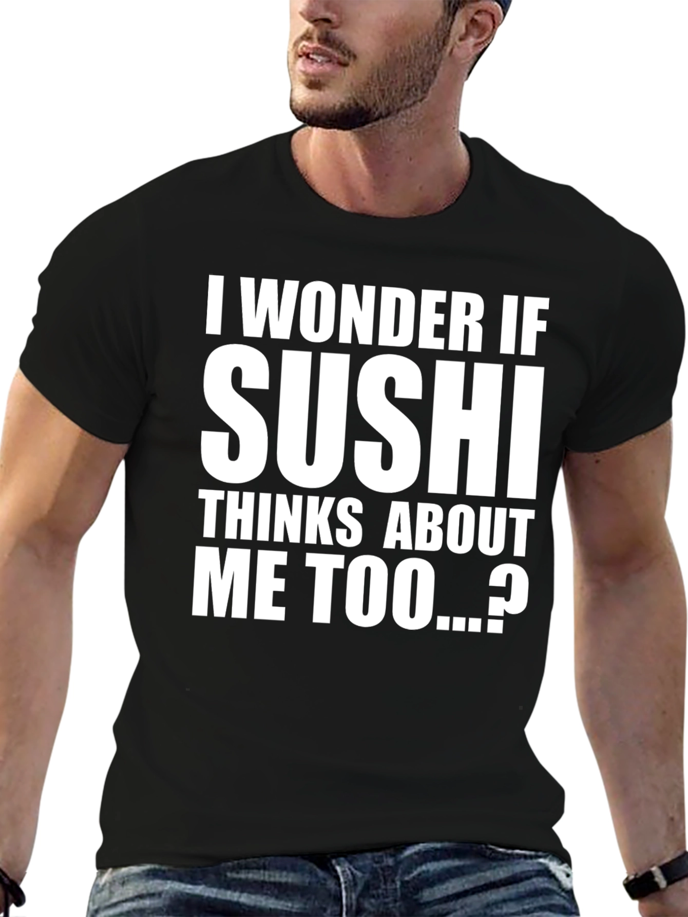 Black Sushi Lover Funny Graphic T-Shirt view 6