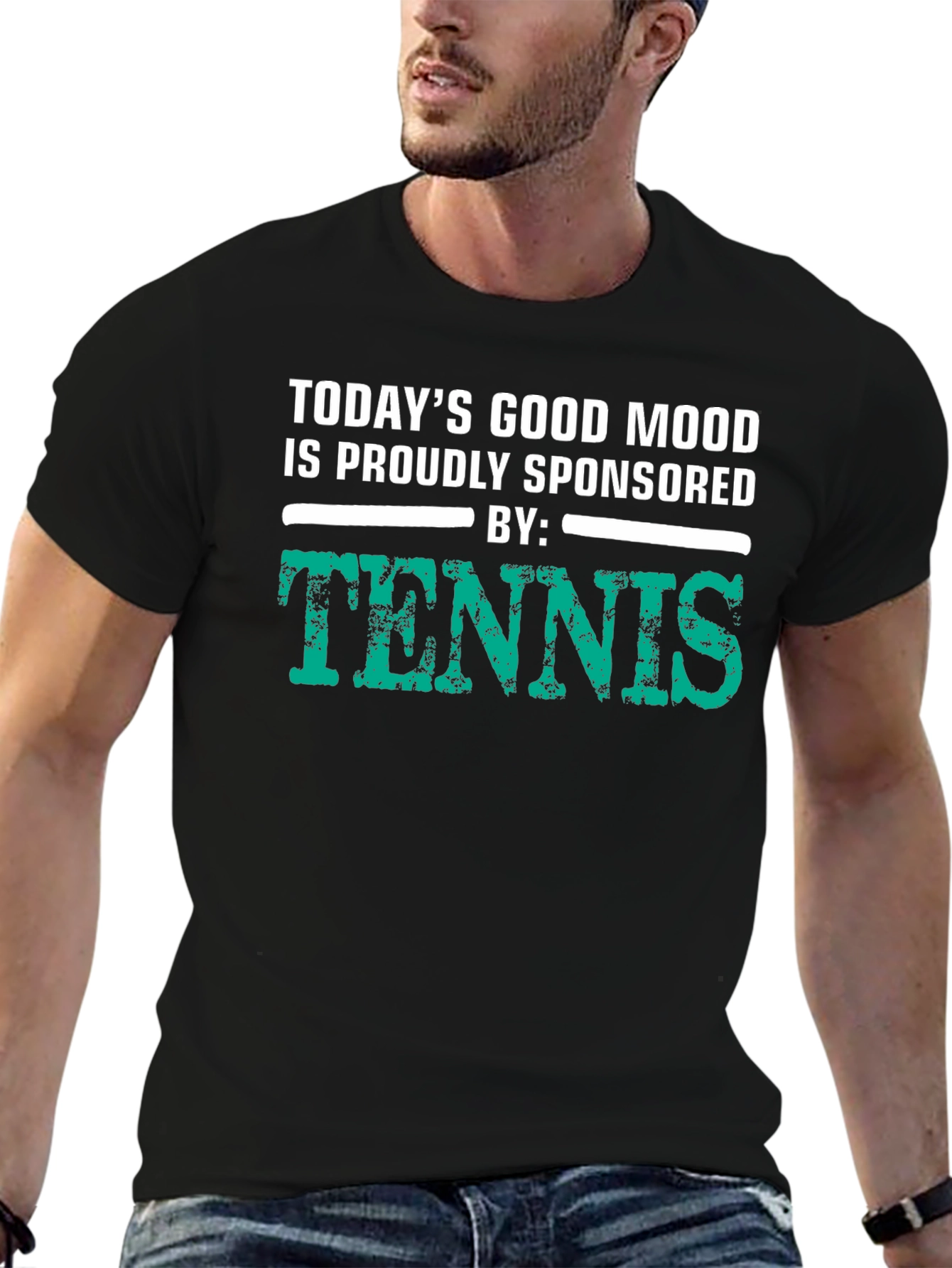 Black Tennis Sponsored Good Mood T-Shirt view 6