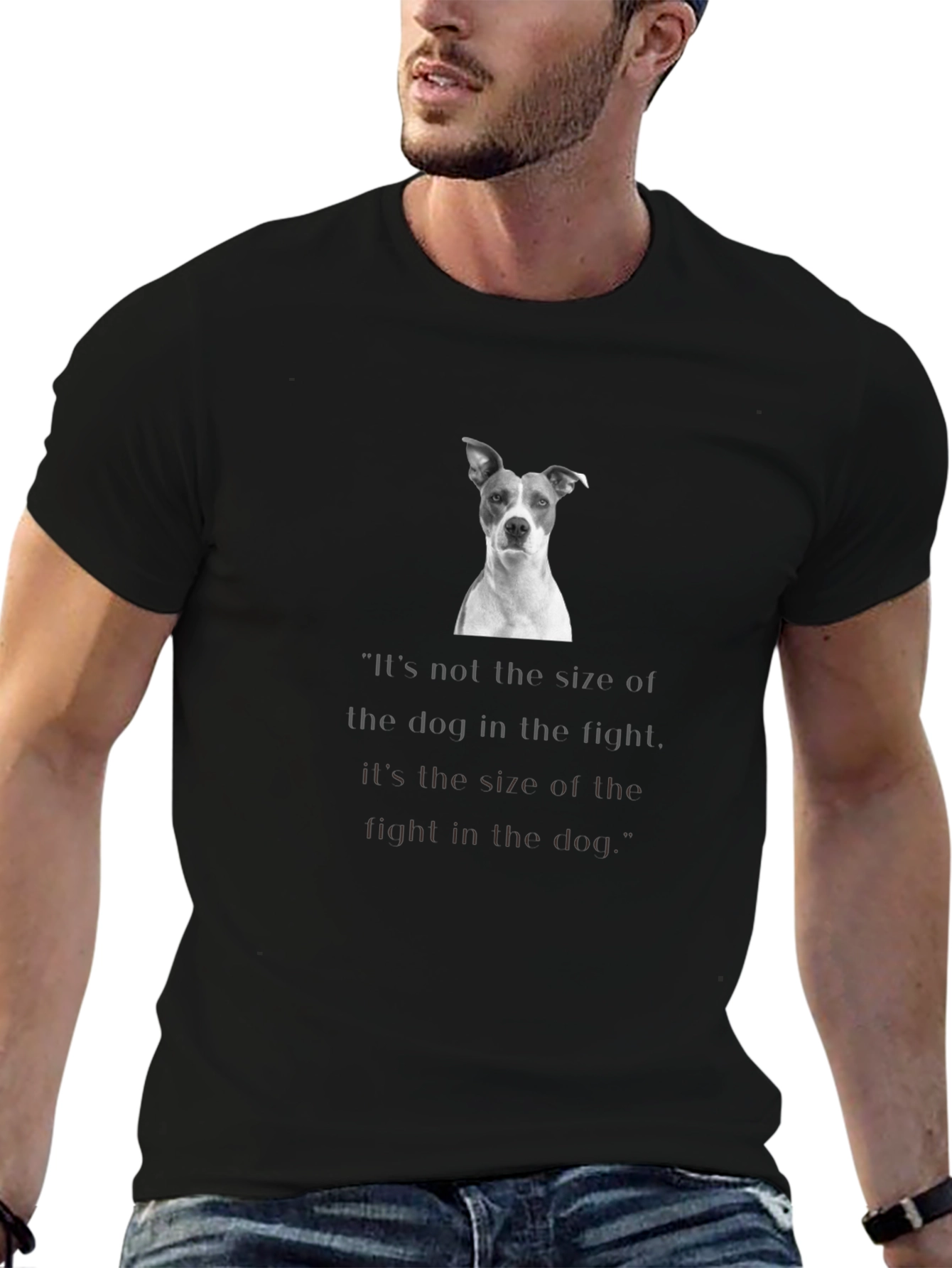 Black Dog Graphic T-Shirt - Inspirational Quote Design view 6