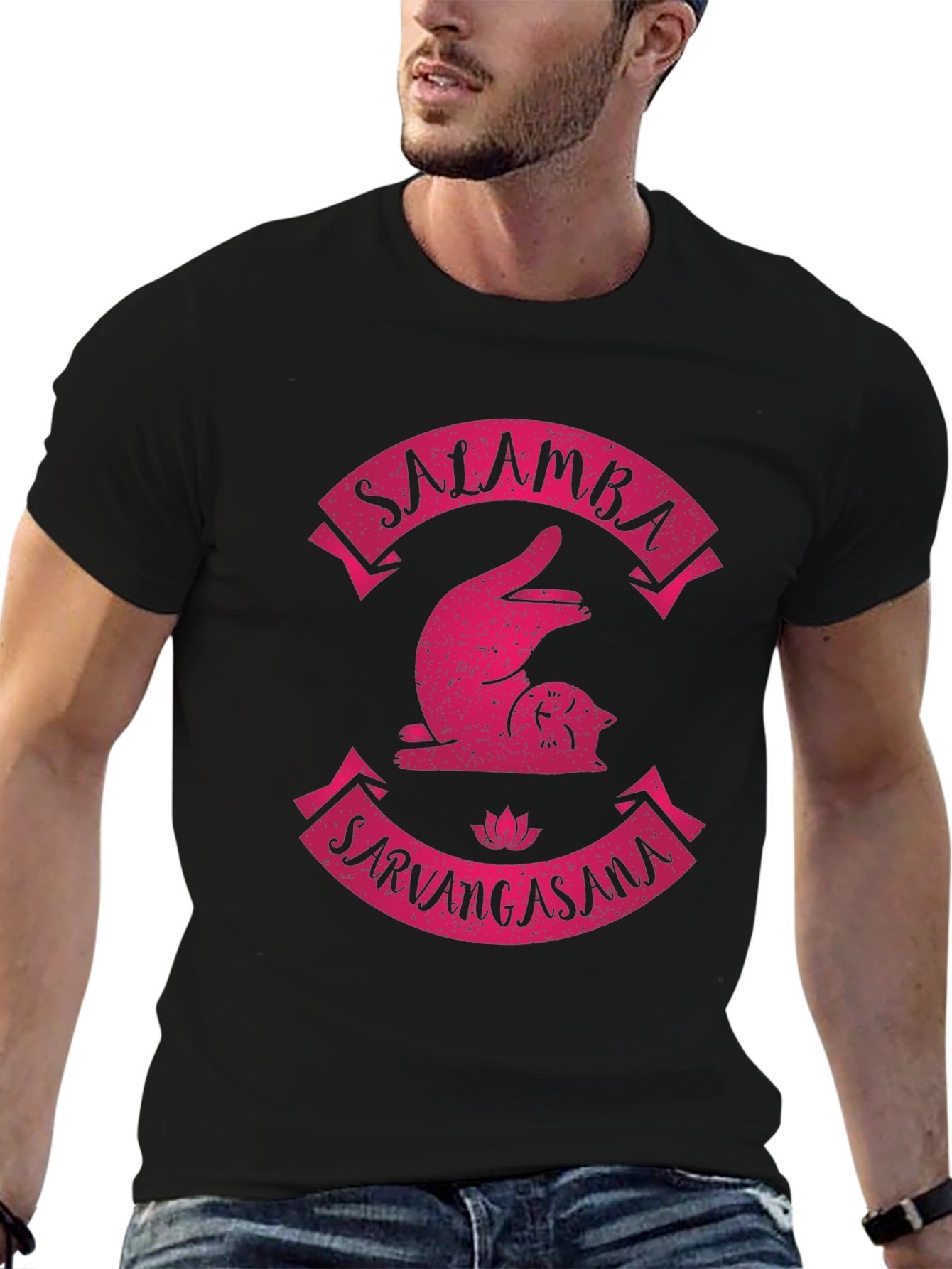 Black Salamba Sarvangasana Yoga T-Shirt view 6