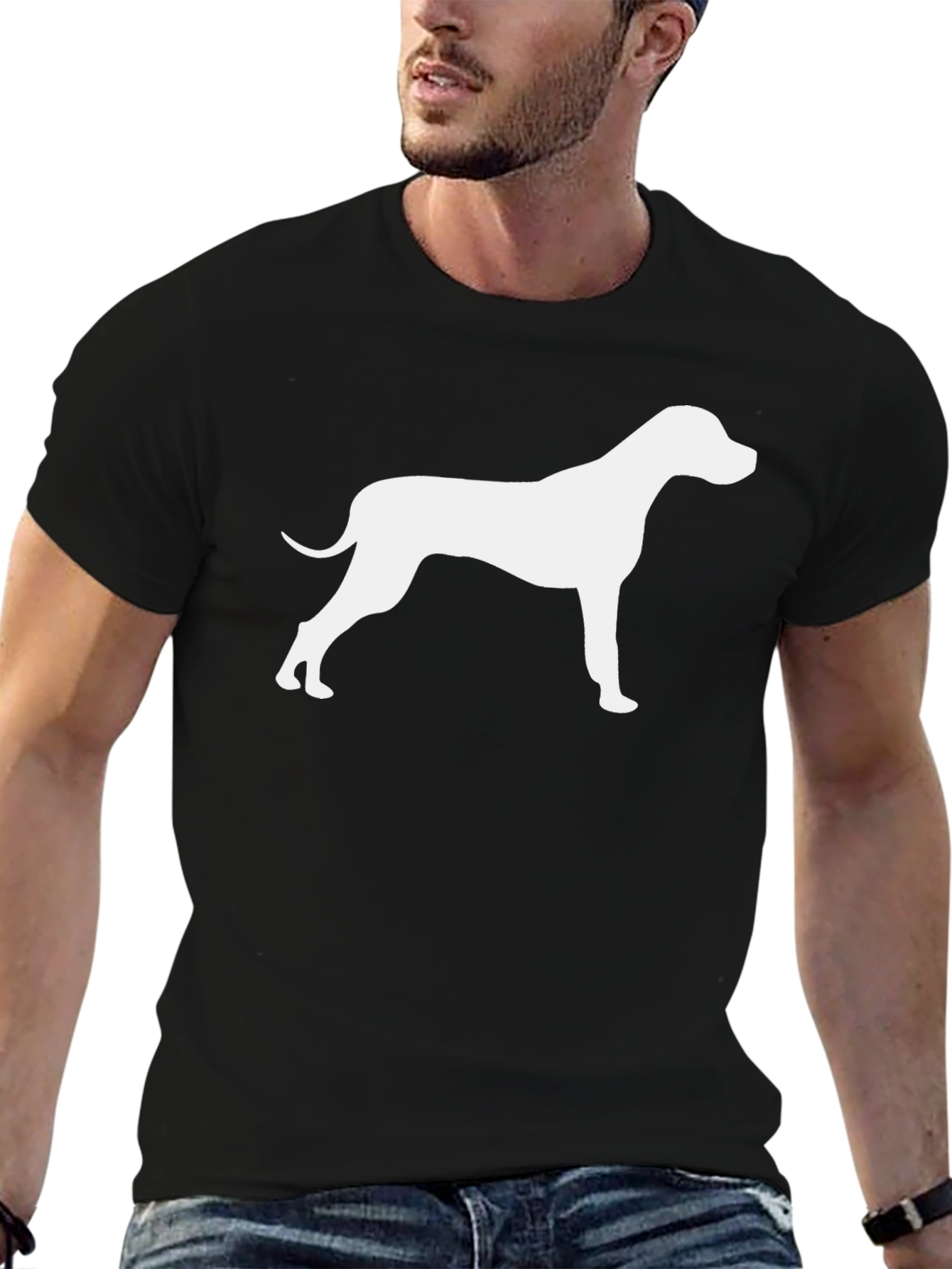 Black Dog Silhouette Black T-Shirt view 6