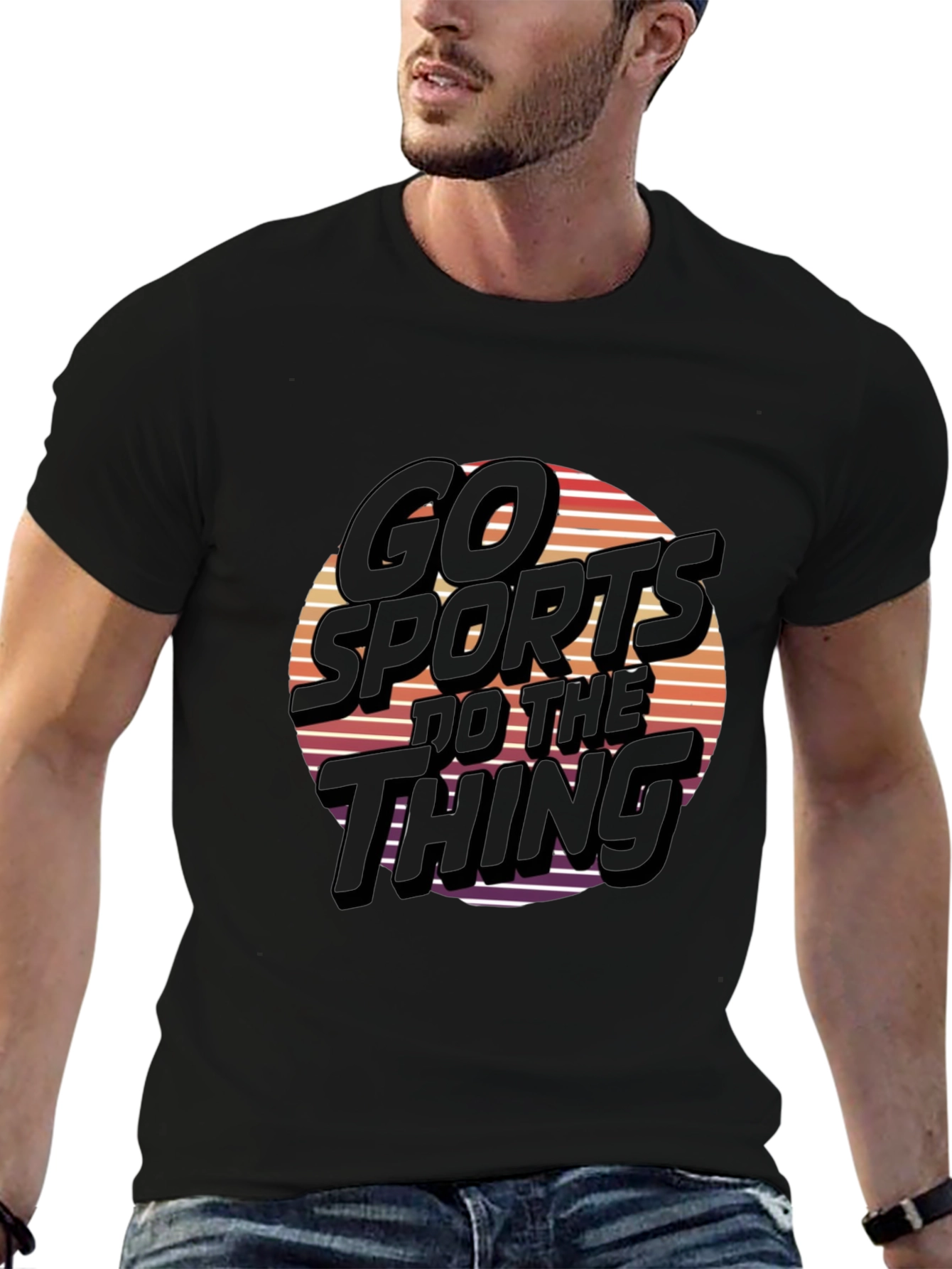 Black Go Sports Do The Thing T-Shirt Graphic Novelty Tee view 6