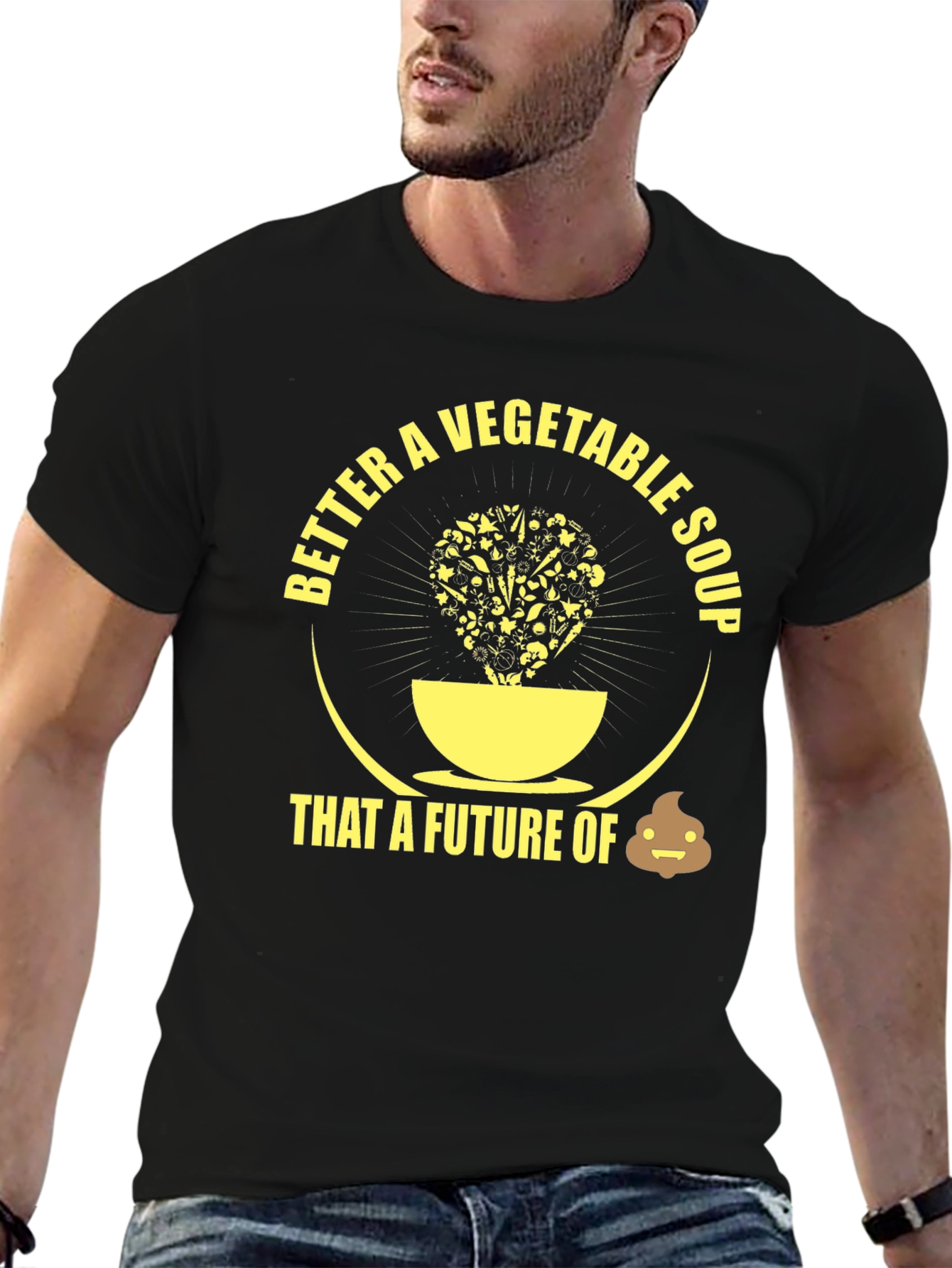 Black Vegetable Soup T-Shirt - Funny Foodie Tee view 6