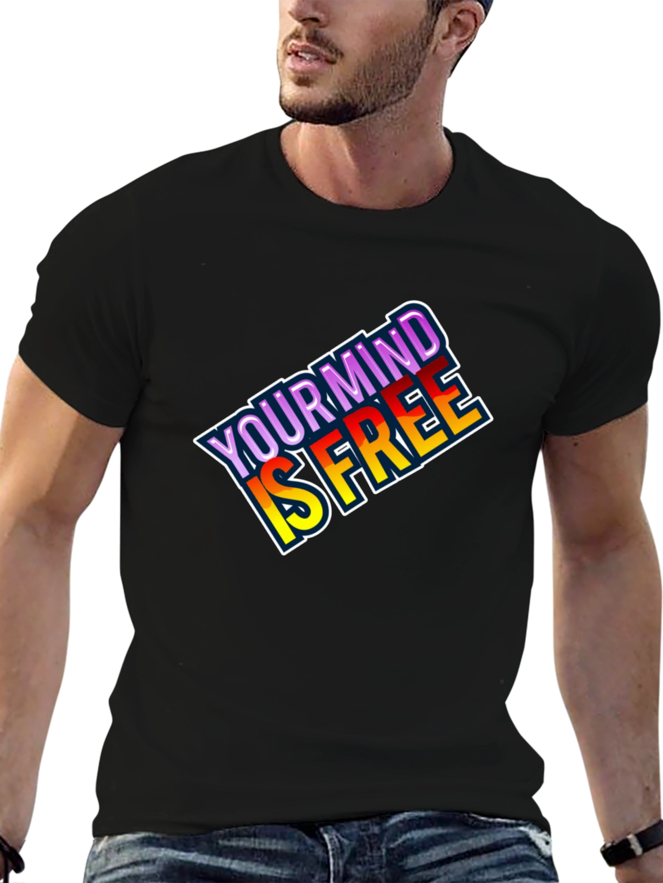 Black Your Mind is Free Graphic T-Shirt view 6