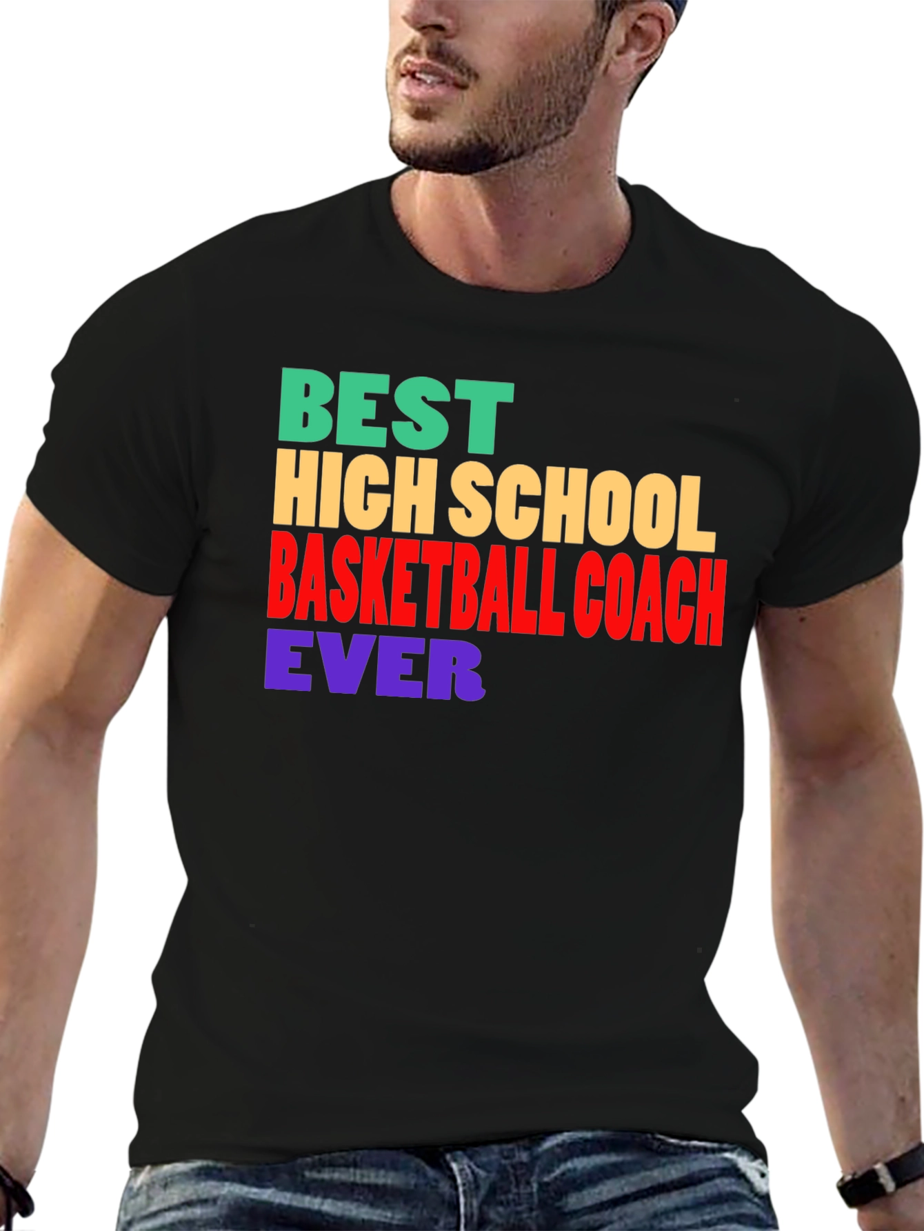 Black Best Basketball Coach Ever T-Shirt view 6