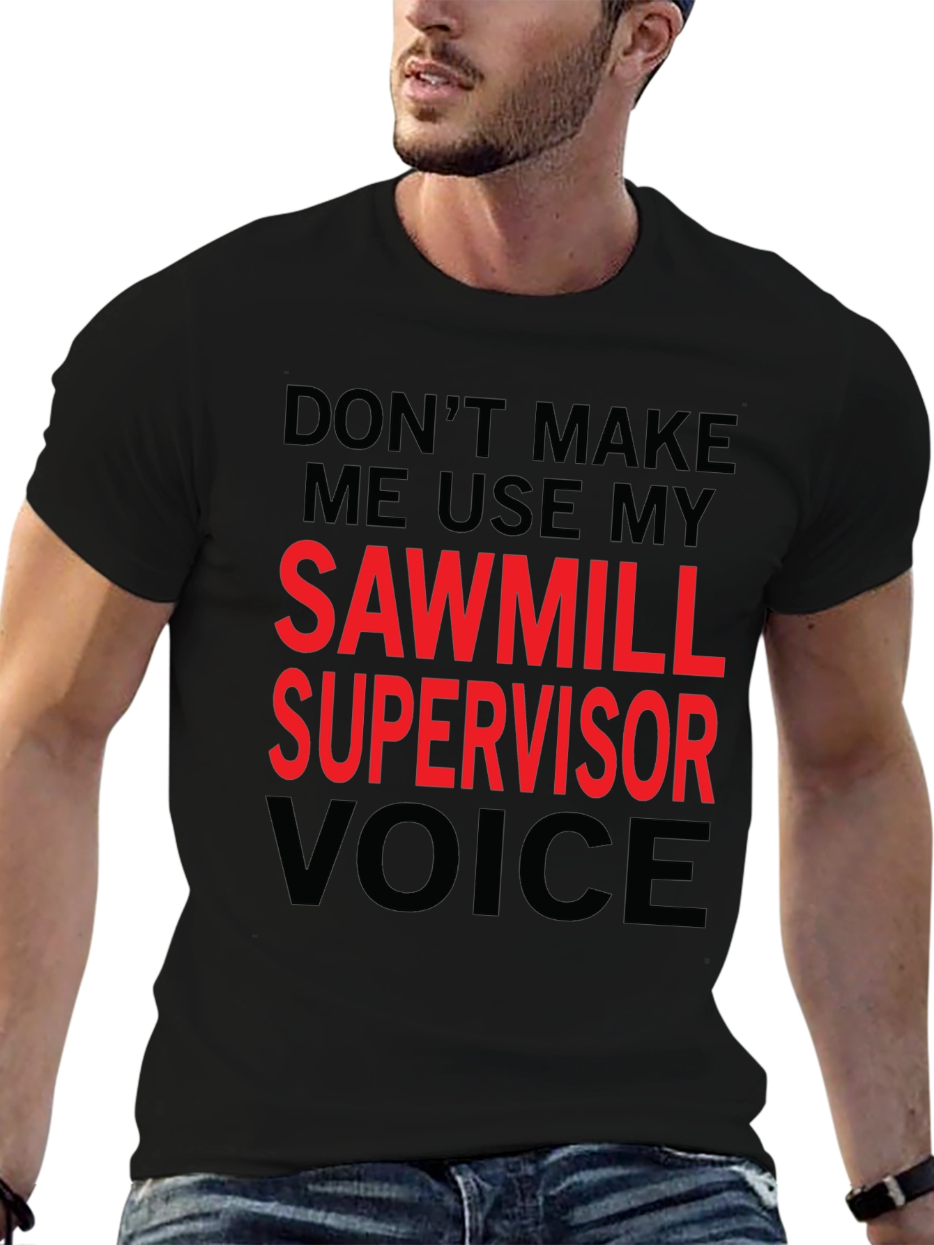 Black Sawmill Supervisor Voice Graphic Tee view 6