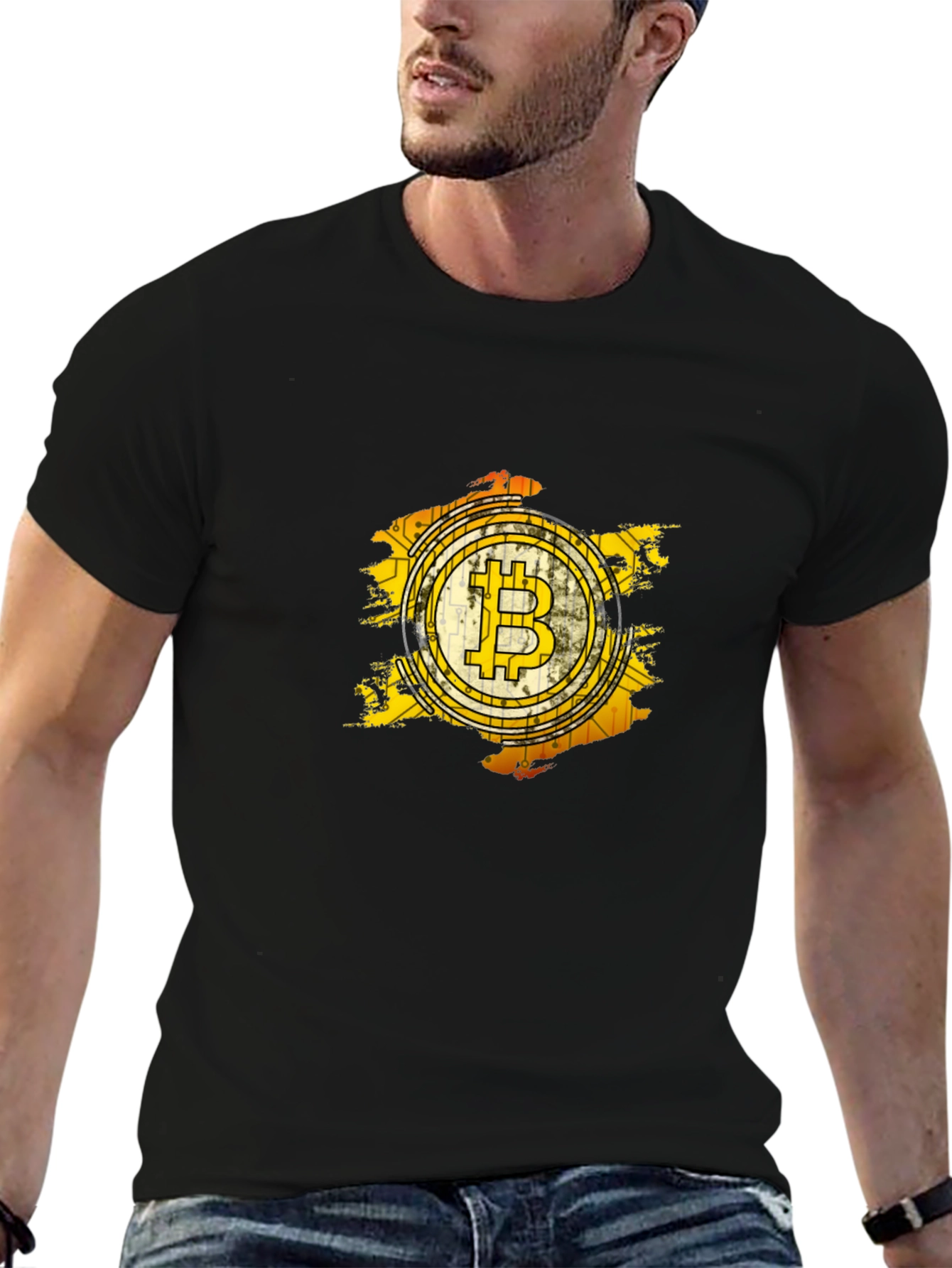 Black Bitcoin Graphic Tee - Crypto Enthusiast T-Shirt view 6