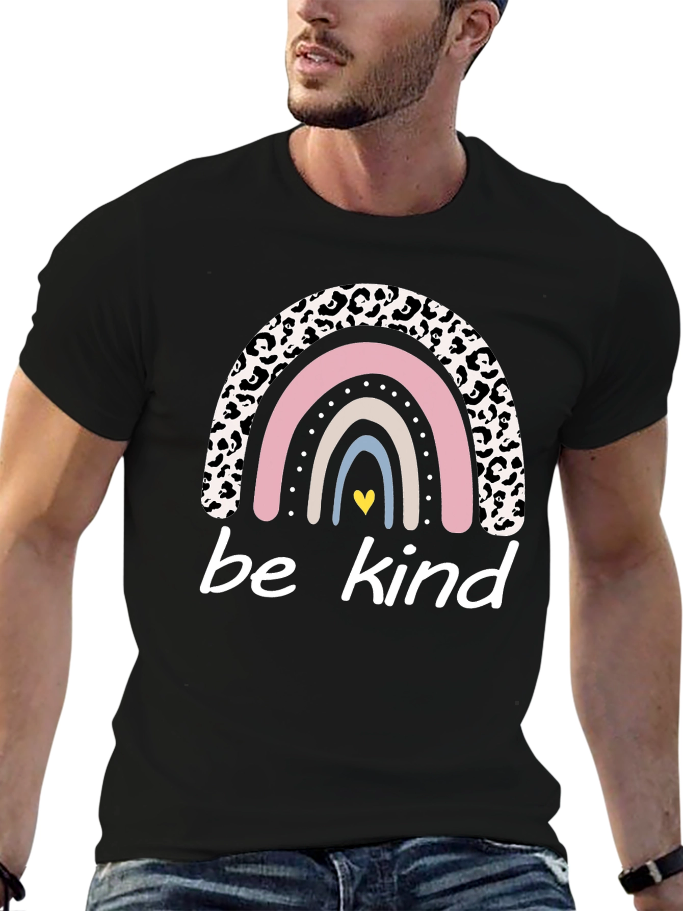 Black Be Kind Rainbow Graphic Tee view 6