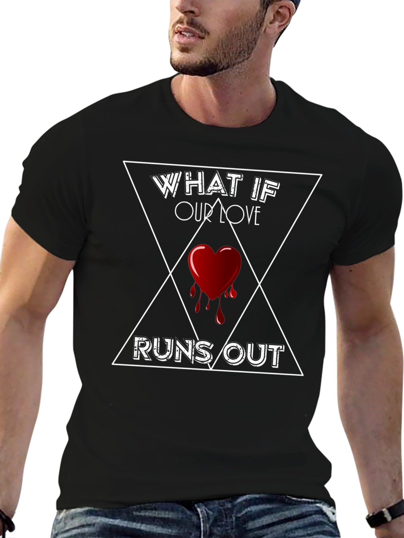 Black Bleeding Heart Graphic T-Shirt: What If Our Love Runs Out? view 6
