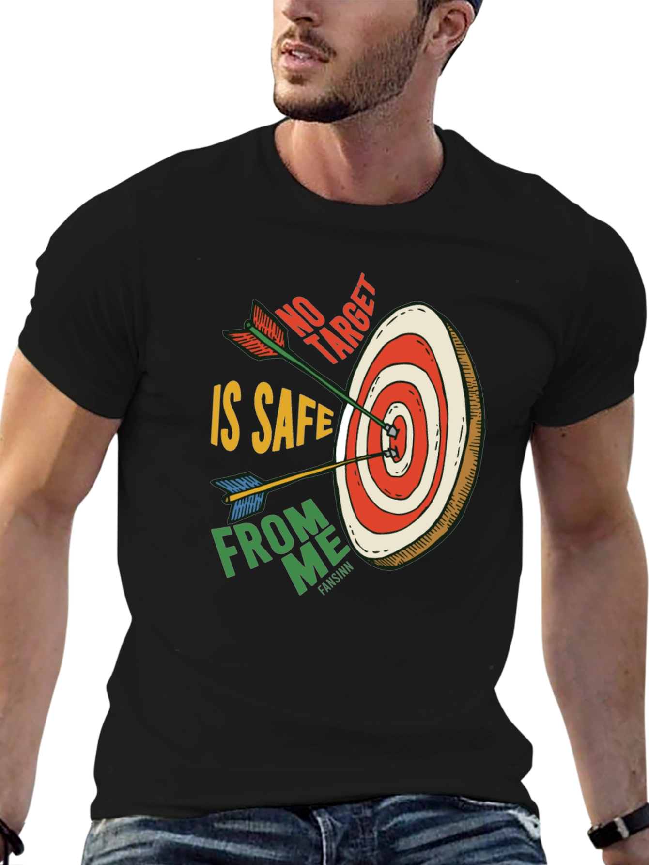 Black Target Practice Graphic Tee: No Target is Safe view 6