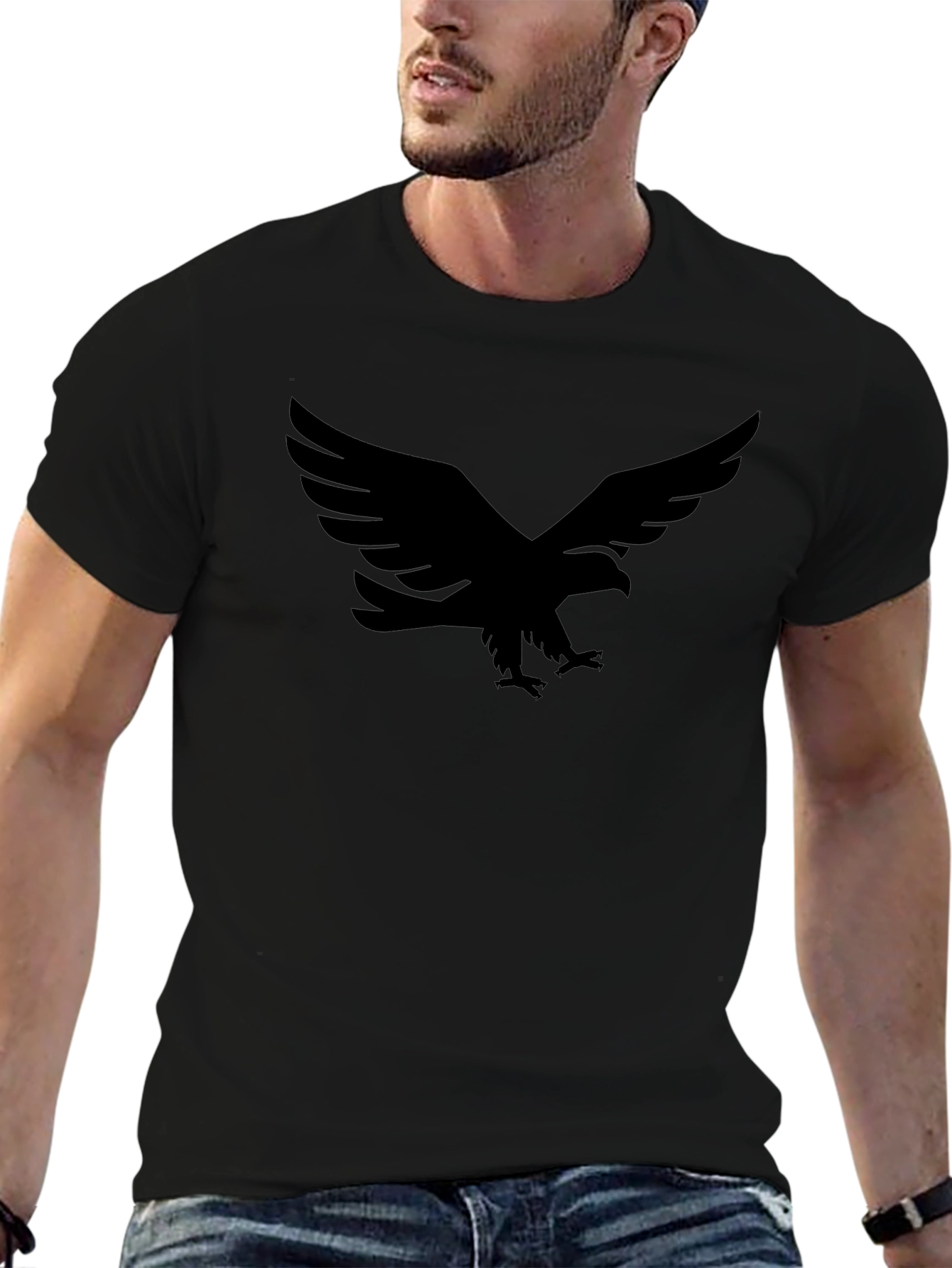 Black Black Eagle Graphic T-Shirt - Men's Fashion view 6