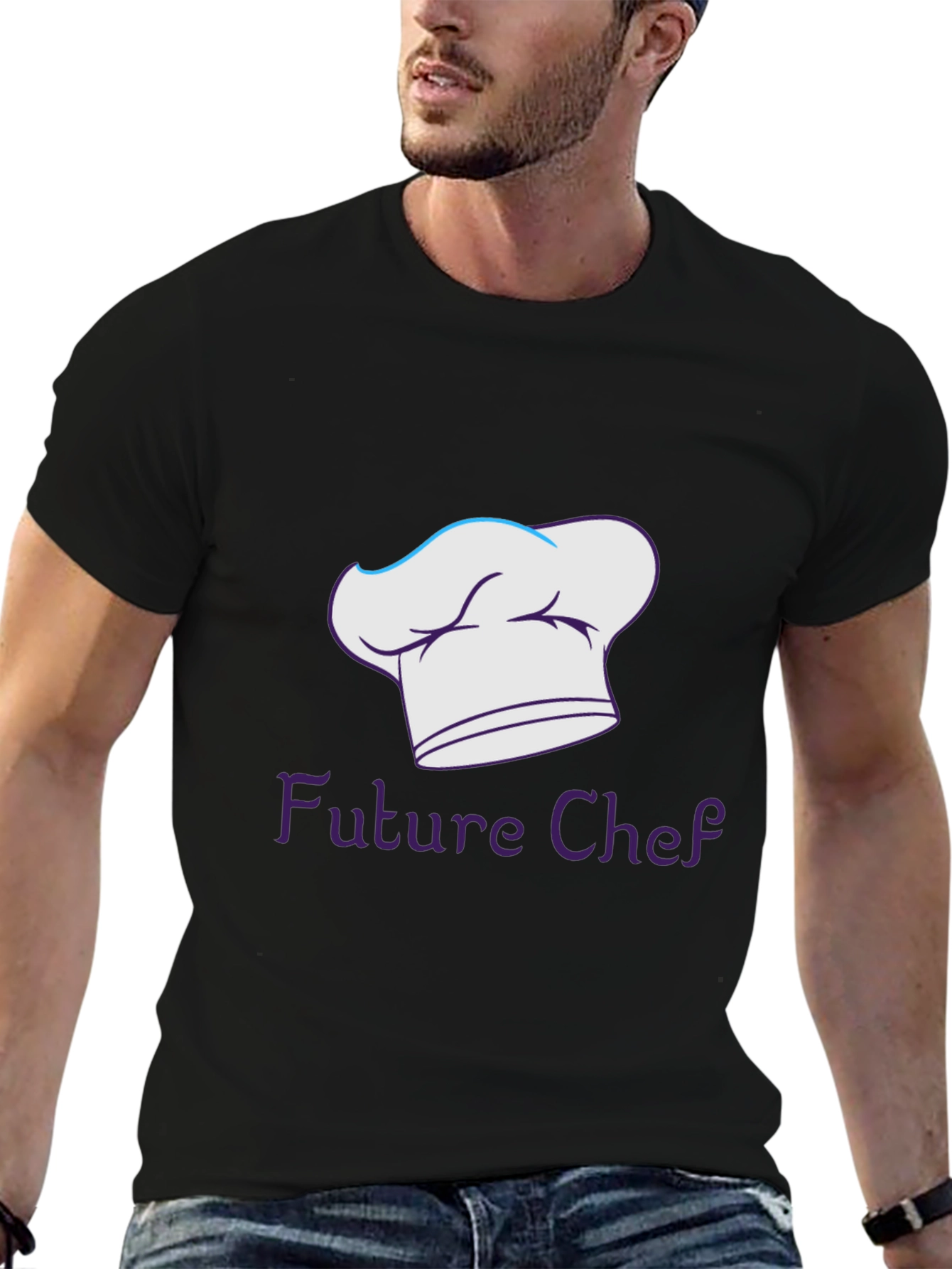 Black Future Chef T-Shirt - Black Cotton Tee view 6