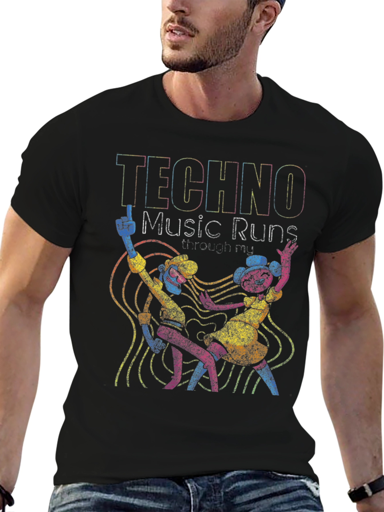 Techno Music Graphic T-Shirt - Dance Your Heart Out - 6
