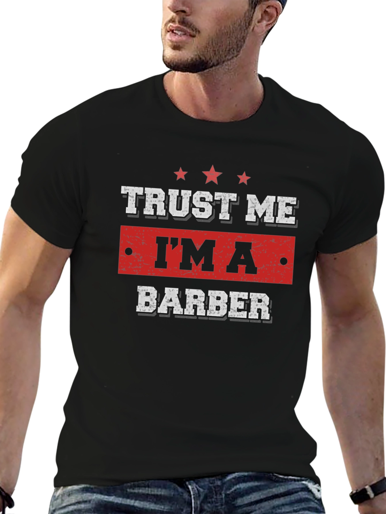Black Trust Me I'm a Barber T-Shirt view 6