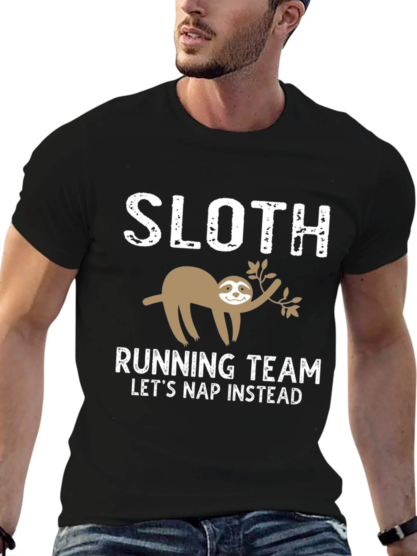 Black Sloth Running Team Black Graphic T-Shirt view 6