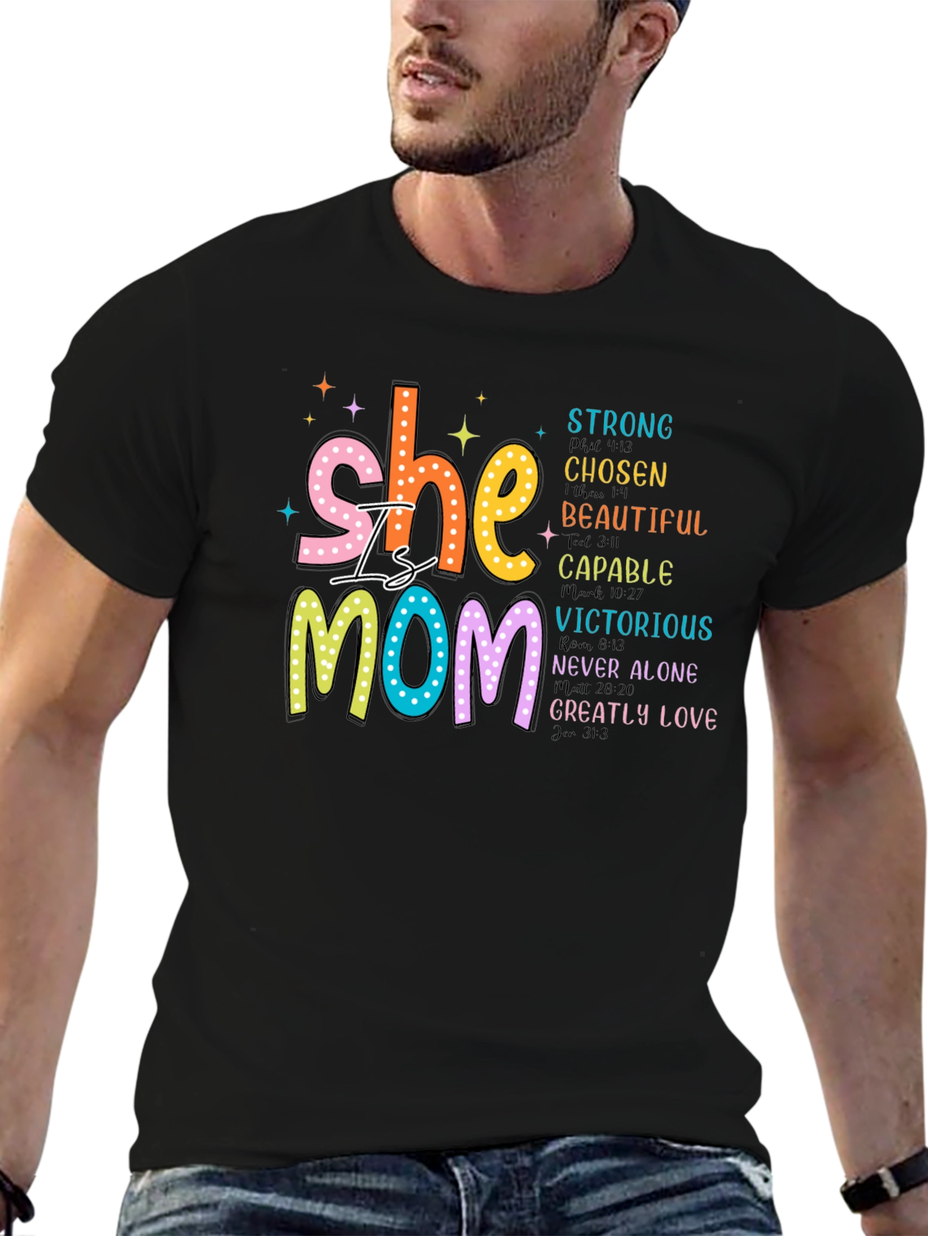 Black She is Mom T-Shirt: Strong Chosen Beautiful view 6