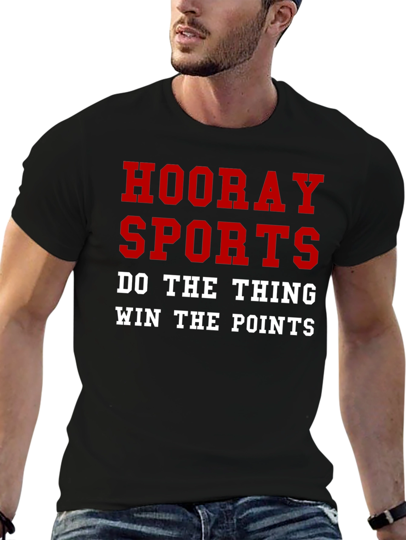 Black Hooray Sports T-Shirt - Funny Athlete Tee view 6