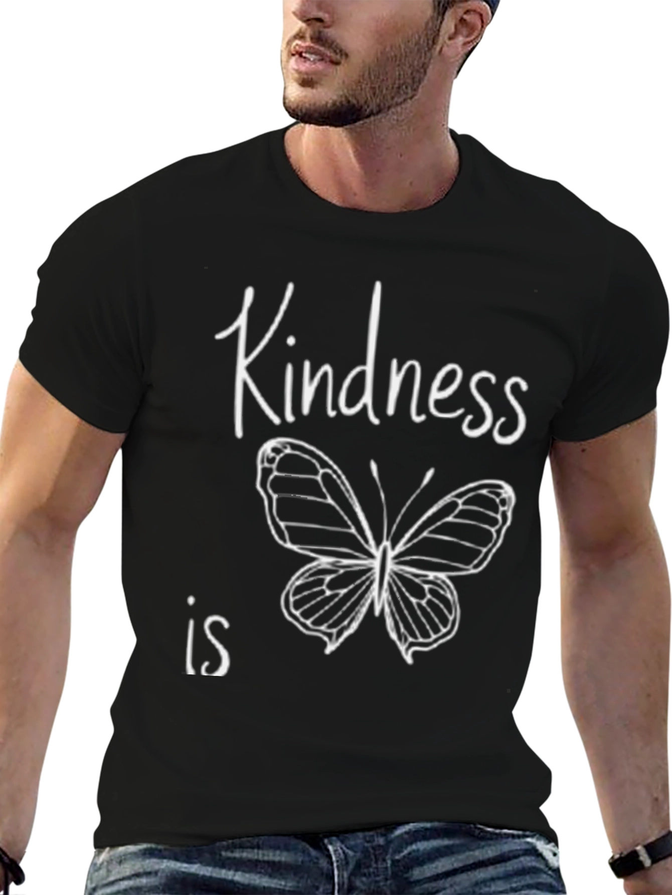 Black Kindness Butterfly Graphic Tee view 6