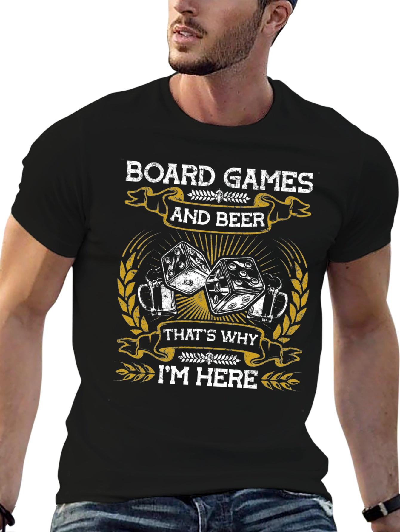 Black Board Games & Beer Graphic T-Shirt view 6
