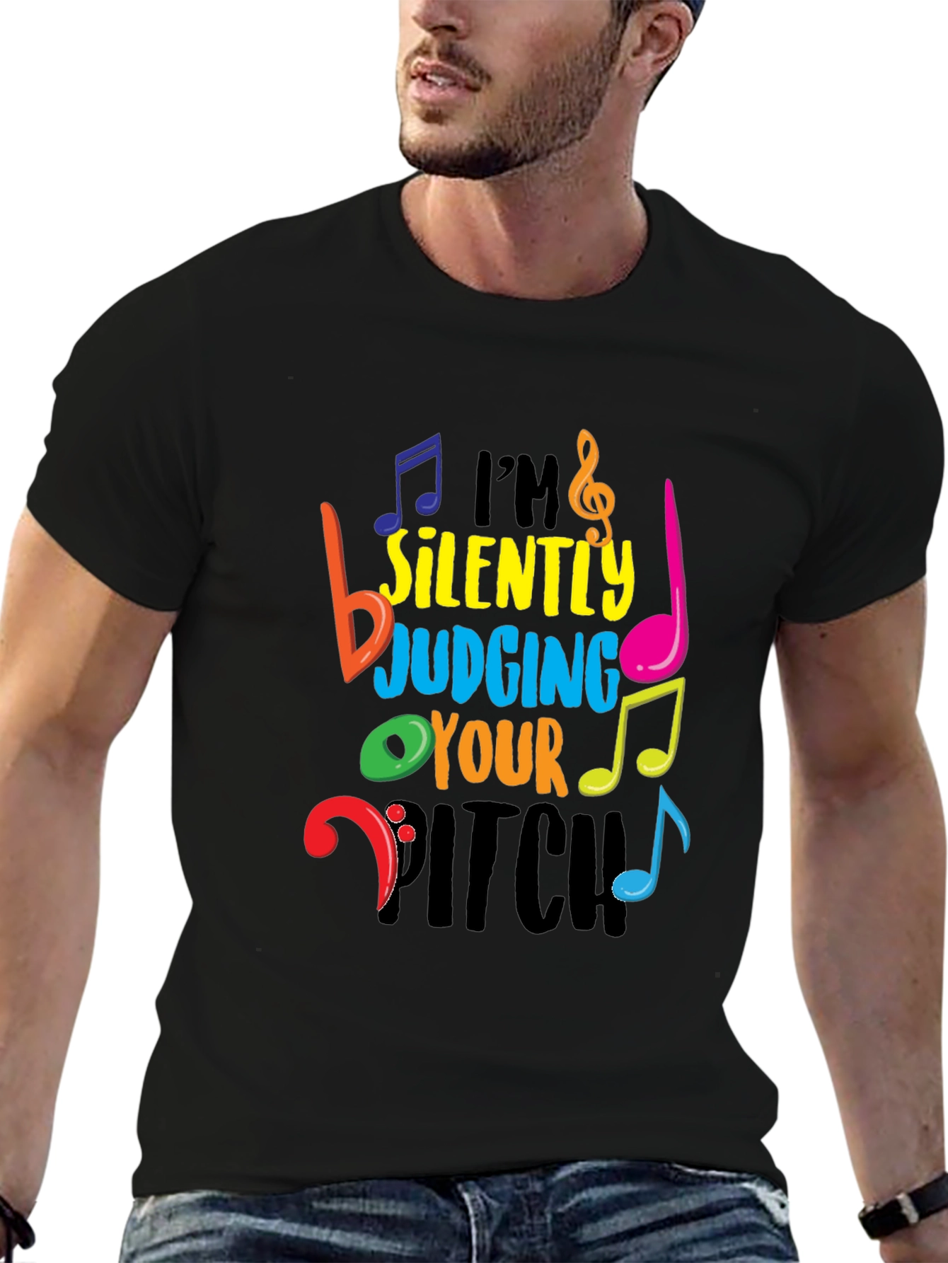 Black I'm Silently Judging Your Pitch T-Shirt view 6
