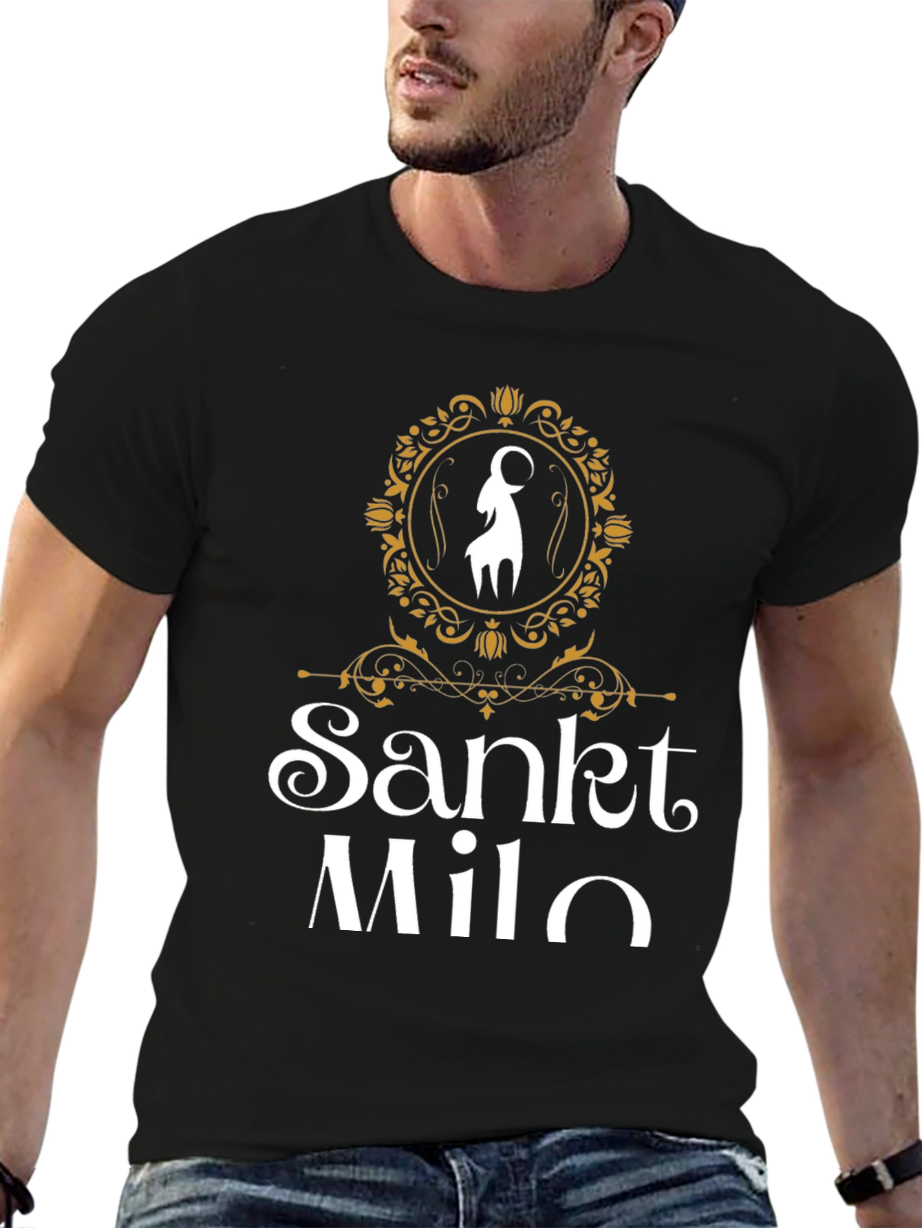 Black Sankt Milo Black Graphic Tee view 6
