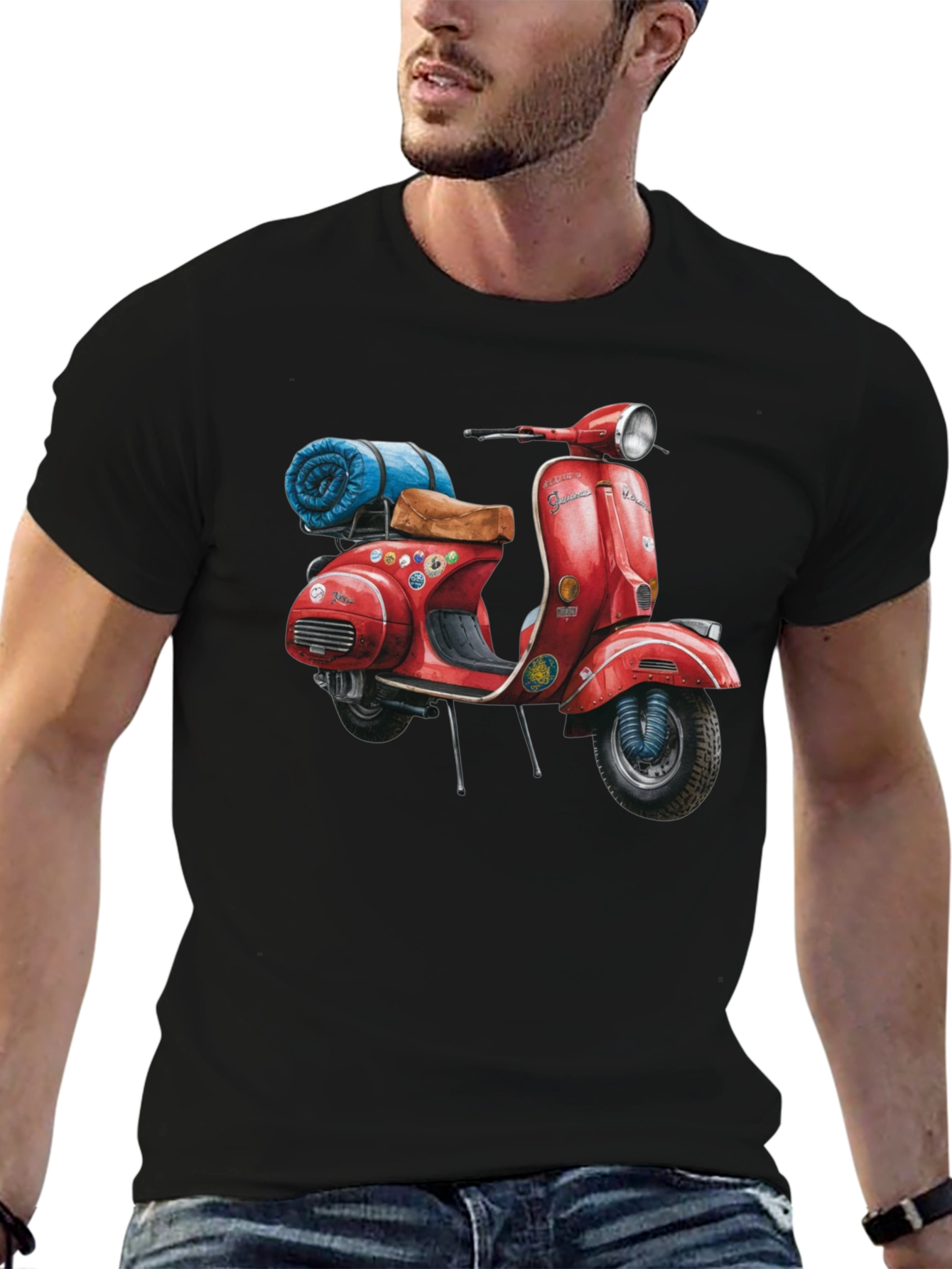 Vintage Vespa Scooter Graphic T-Shirt - 6