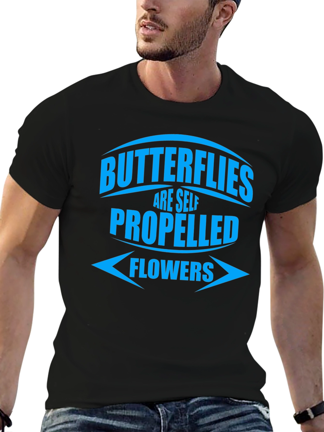 Black Butterflies Are Self Propelled Flowers T-Shirt view 6