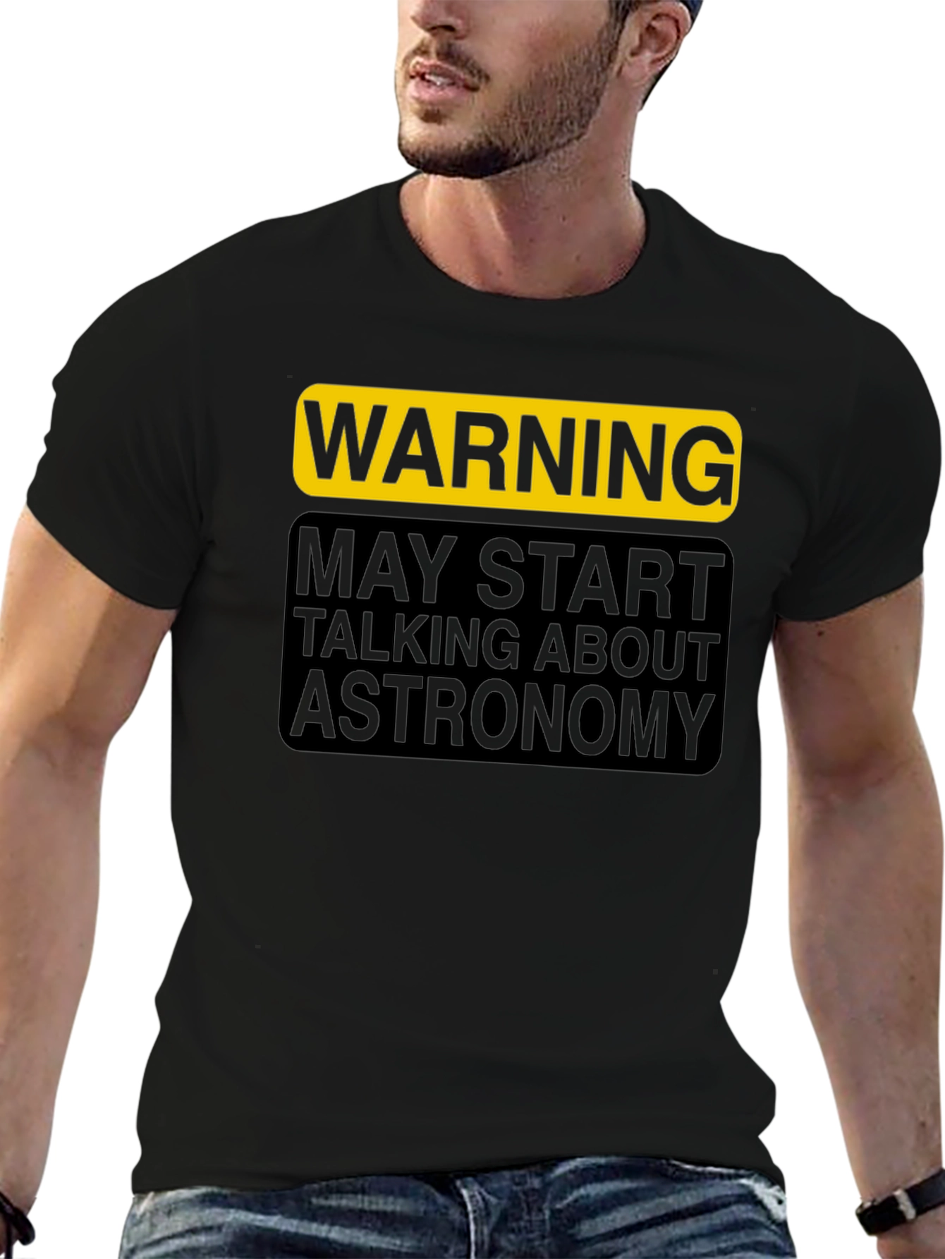 Black Warning Astronomy T-Shirt view 6