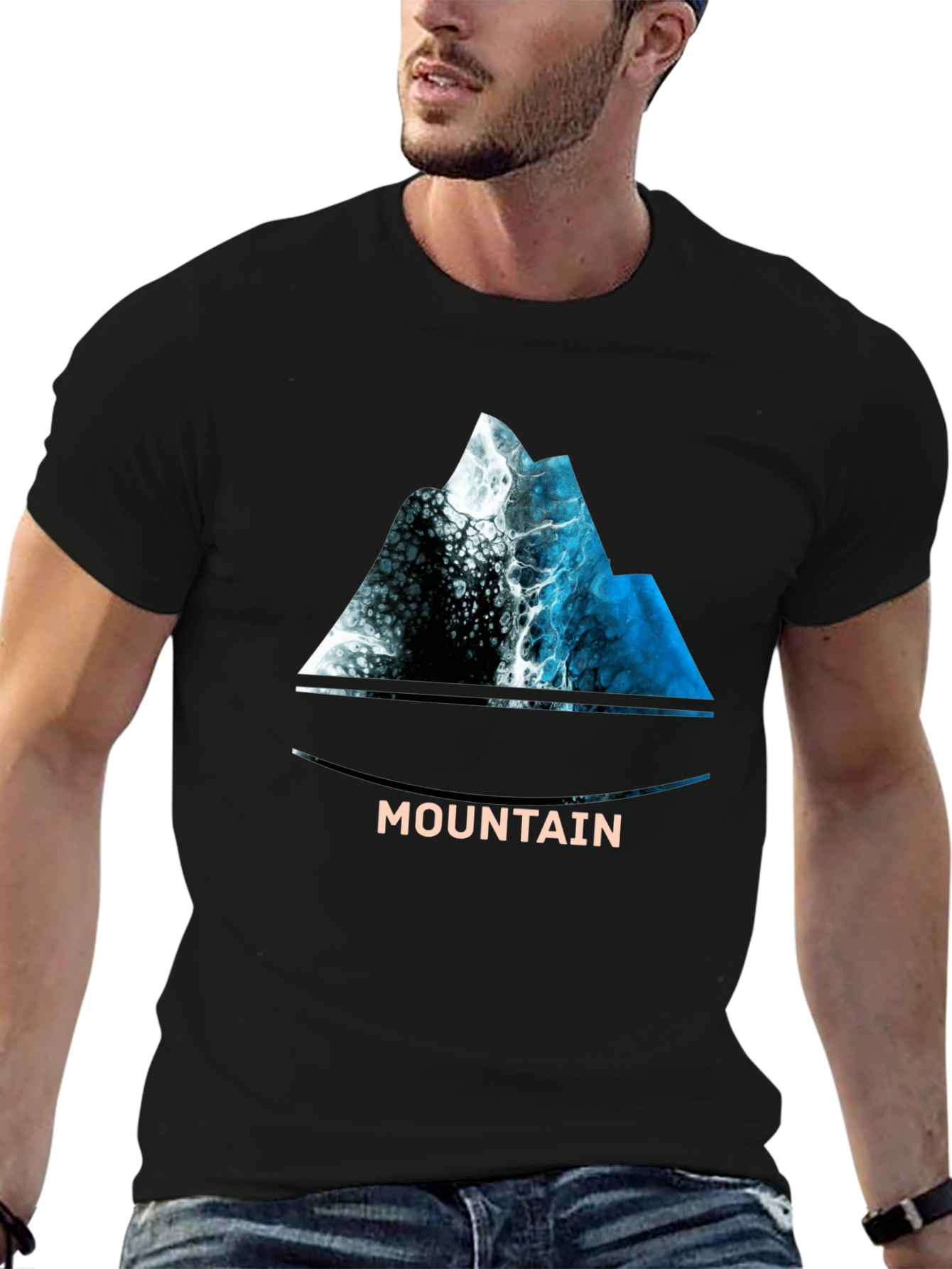 Black Mountain Graphic Print Black T-Shirt view 6