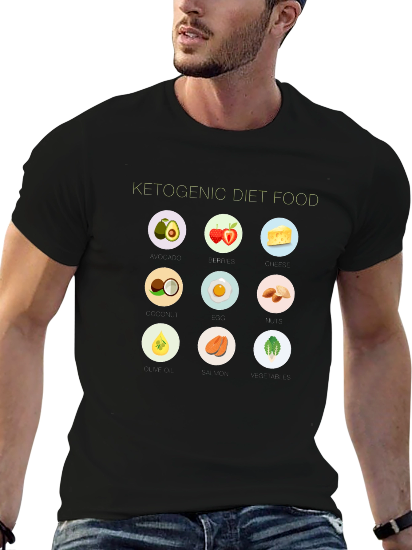 Ketogenic Diet Food T-Shirt - Black - 6