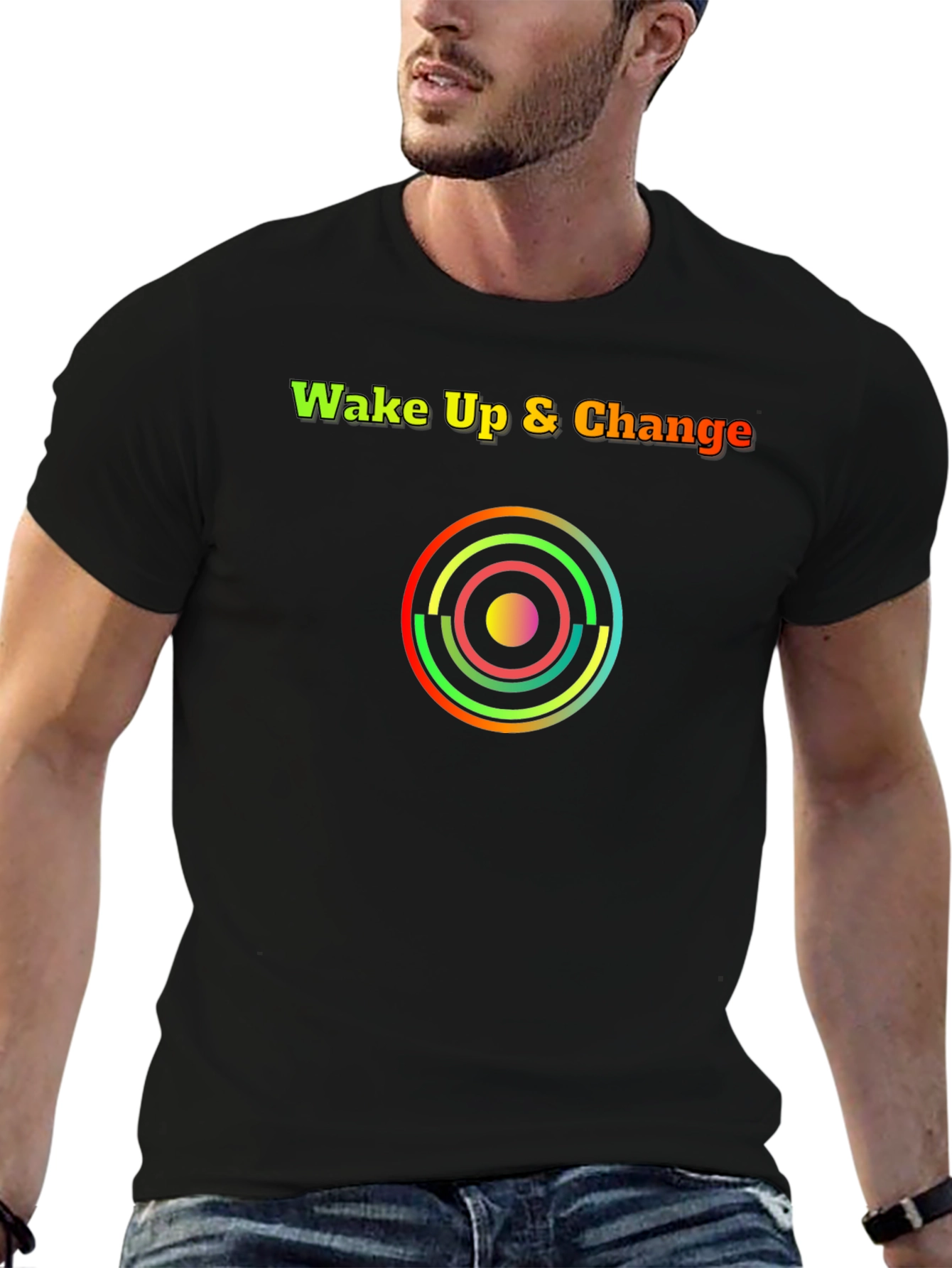 Black Wake Up & Change Graphic Tee view 6