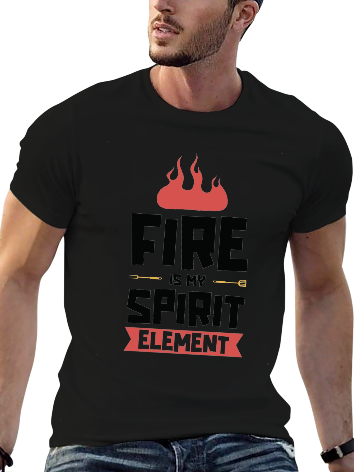 Fire is My Spirit Element Black T-Shirt - 6