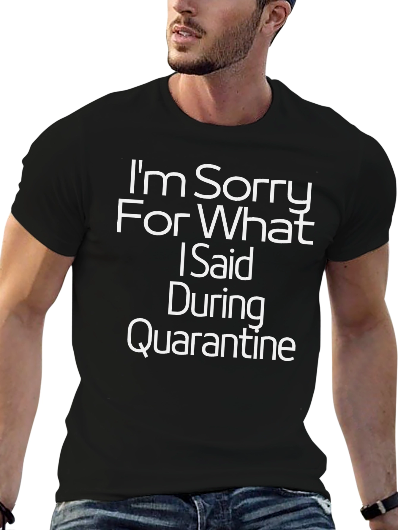 Black Funny Quarantine Apology T-Shirt view 6