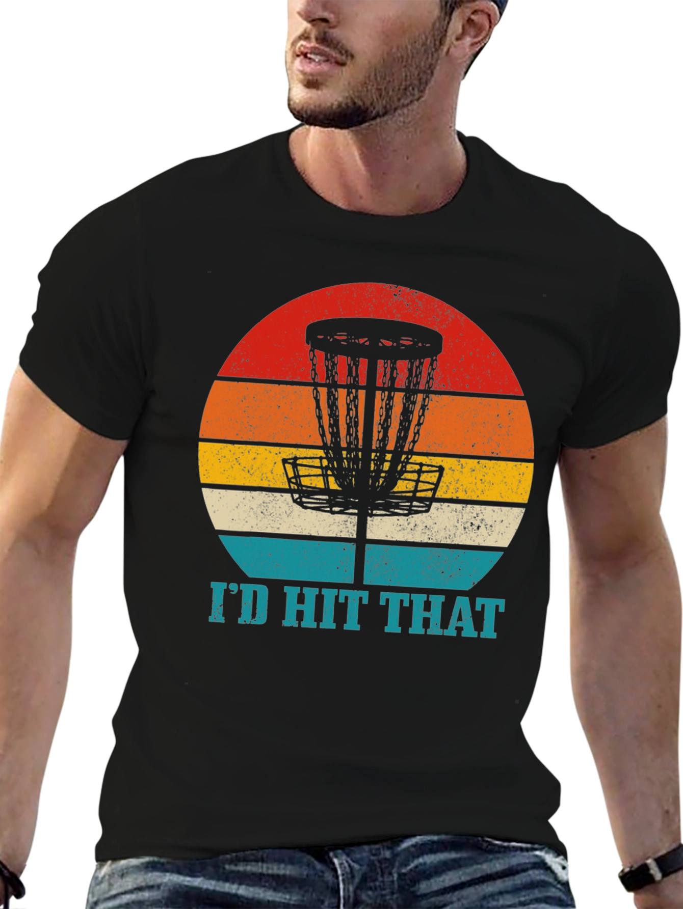 Black I'd Hit That Disc Golf T-Shirt view 6